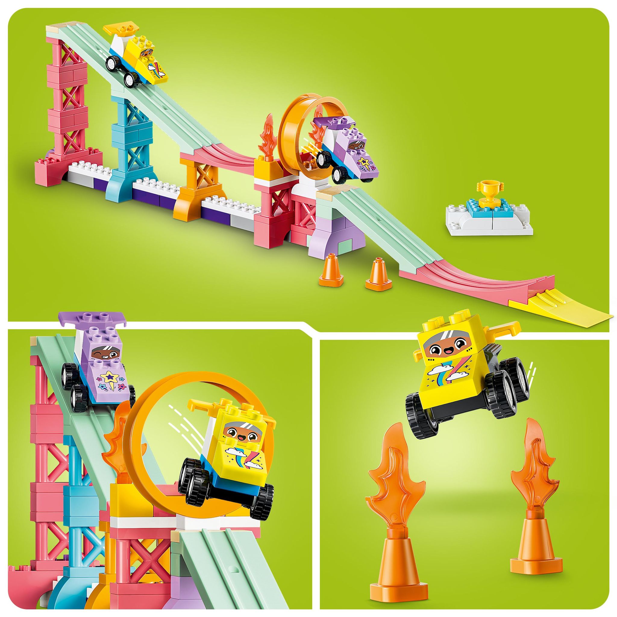 Voir la diapositive 5 : LEGO Duplo 10478 - Rampes créatives 3 en 1 avec véhicules