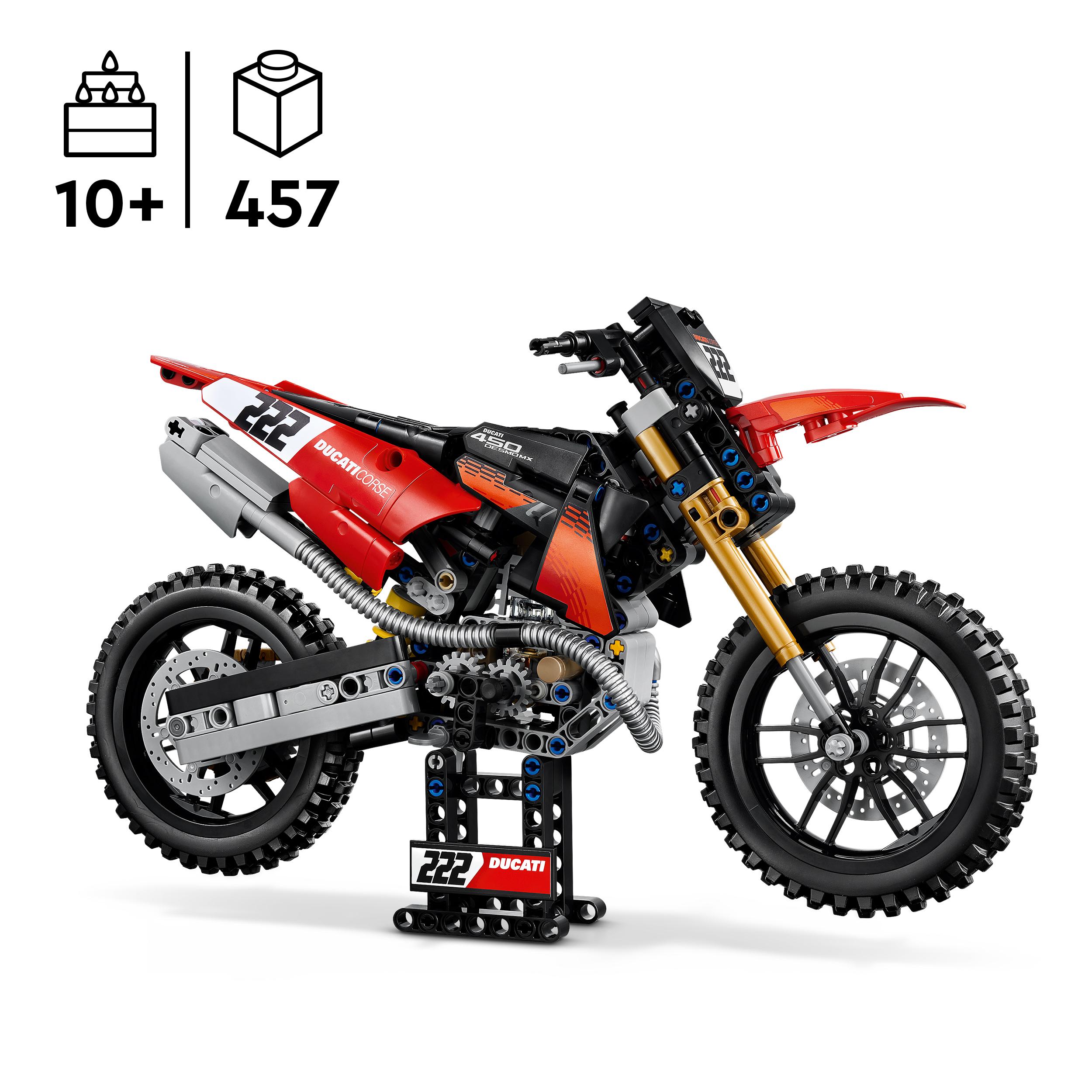 Voir la diapositive 3 : LEGO Technic 42238 - Moto DUCATI Desmo 450 MX Factory