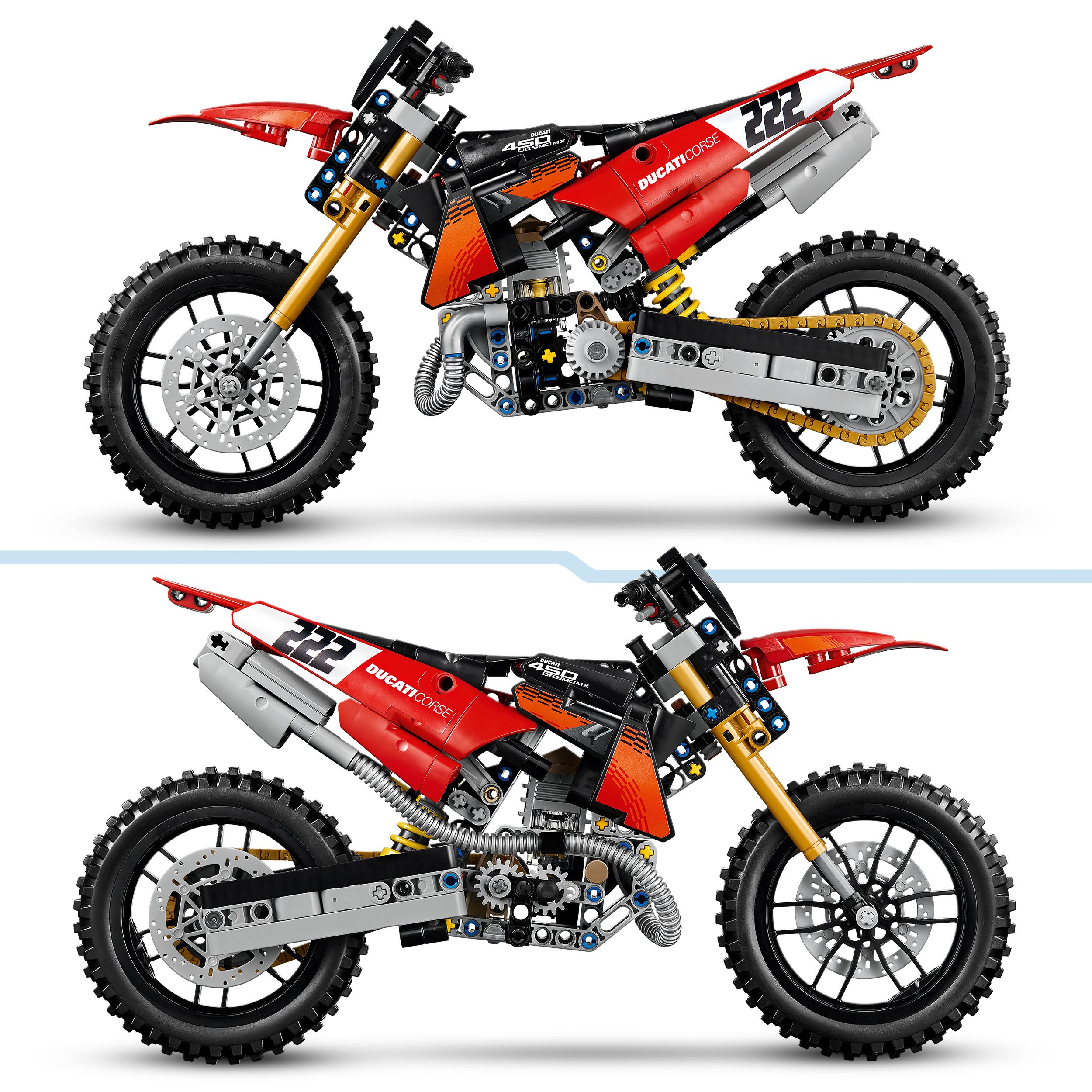 Voir la diapositive 4 : LEGO Technic 42238 - Moto DUCATI Desmo 450 MX Factory