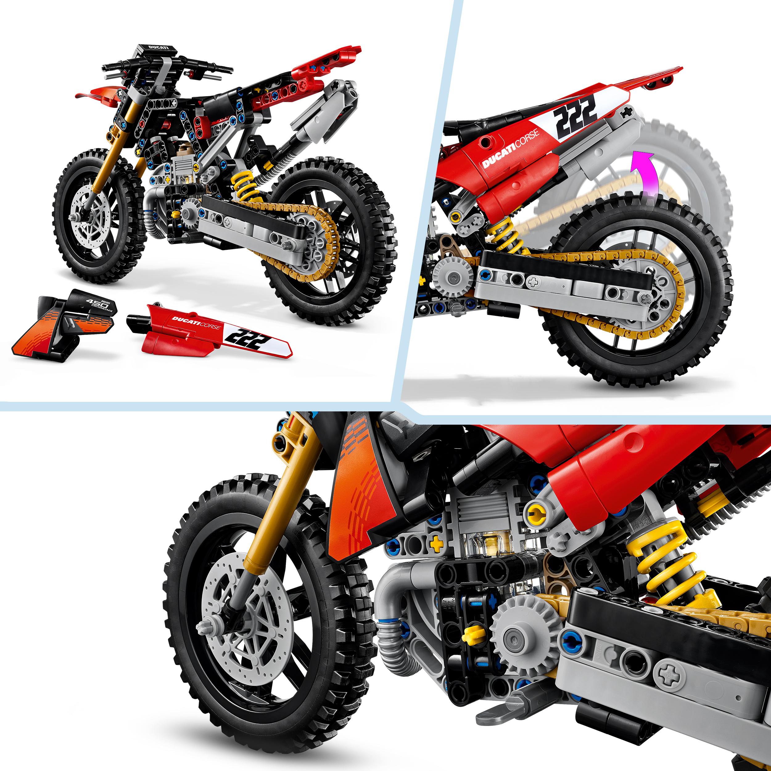 Voir la diapositive 5 : LEGO Technic 42238 - Moto DUCATI Desmo 450 MX Factory