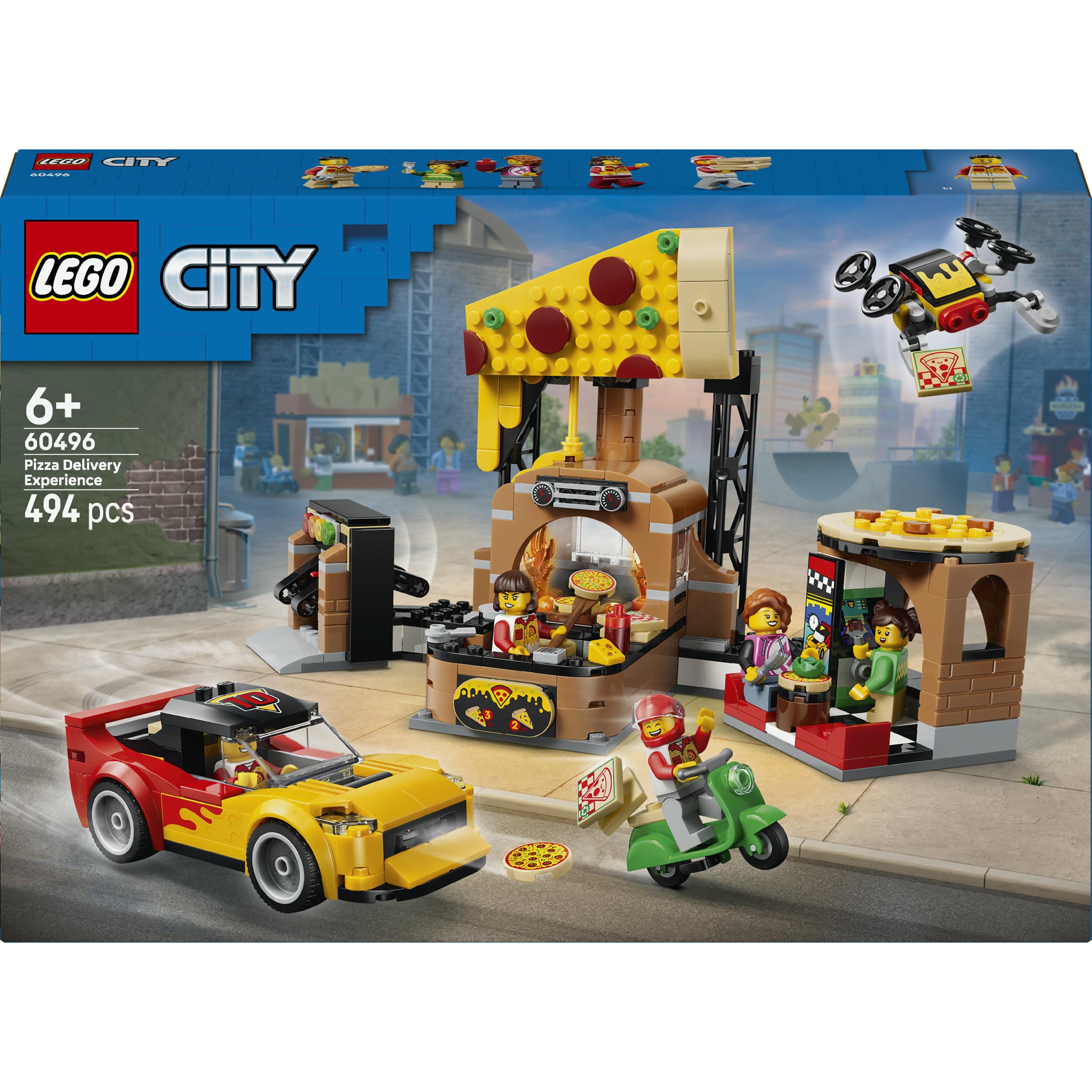 LEGO LEGO City 60496 La Pizzeria et ses Véhicules de Livraison - Jeu dès 6 ans - Voiture Jouet