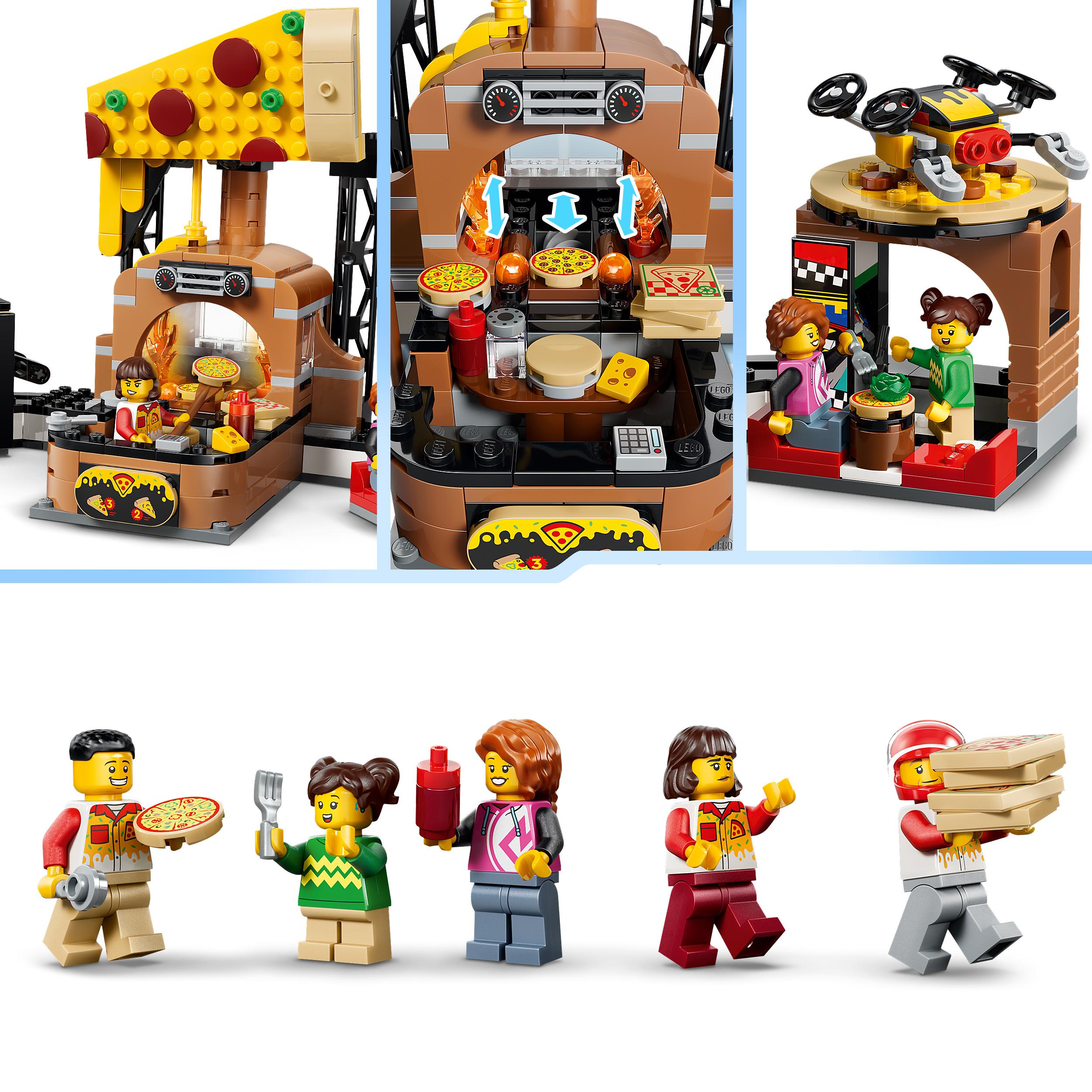 Voir la diapositive 5 : LEGO LEGO City 60496 La Pizzeria et ses Véhicules de Livraison - Jeu dès 6 ans - Voiture Jouet