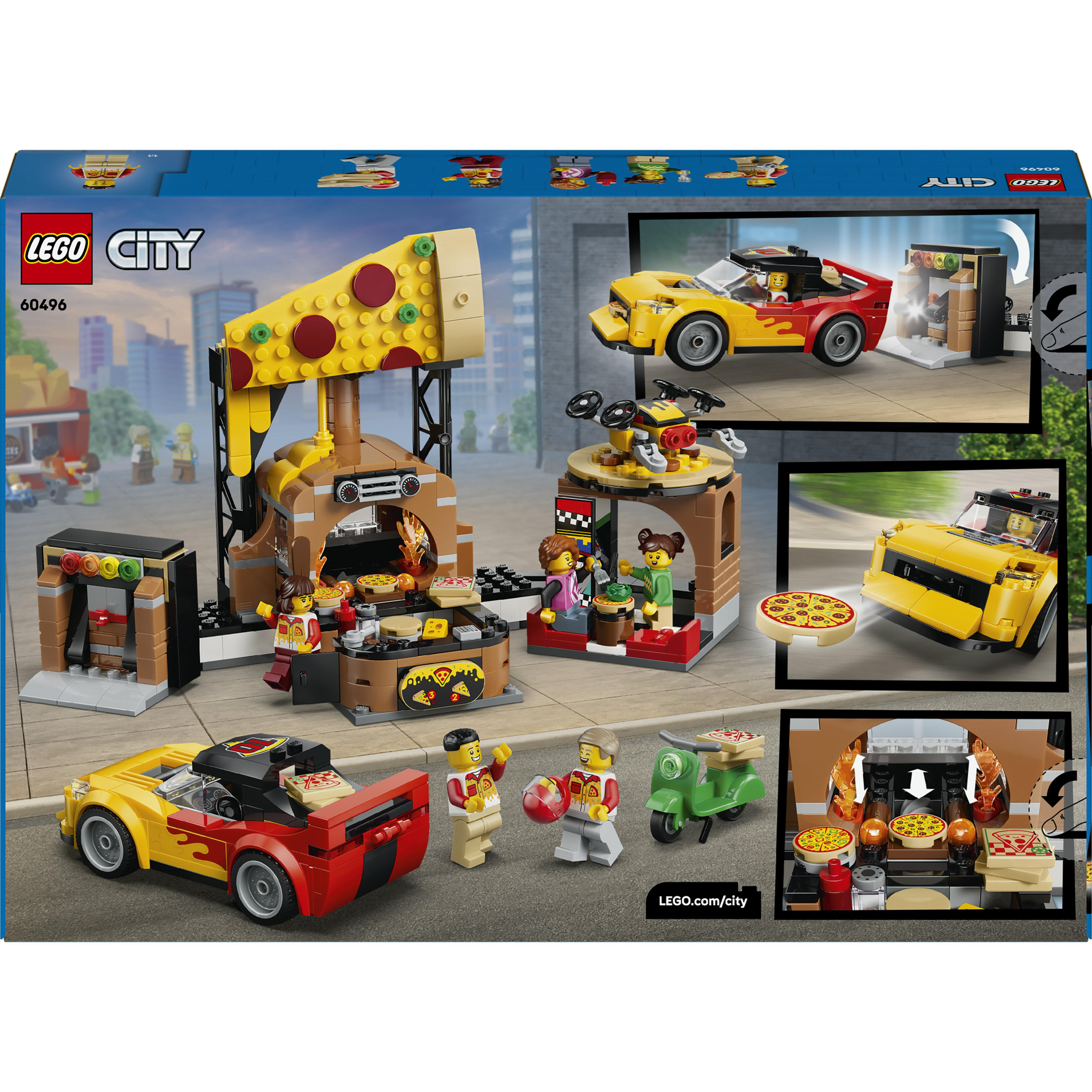 Voir la diapositive 7 : LEGO LEGO City 60496 La Pizzeria et ses Véhicules de Livraison - Jeu dès 6 ans - Voiture Jouet