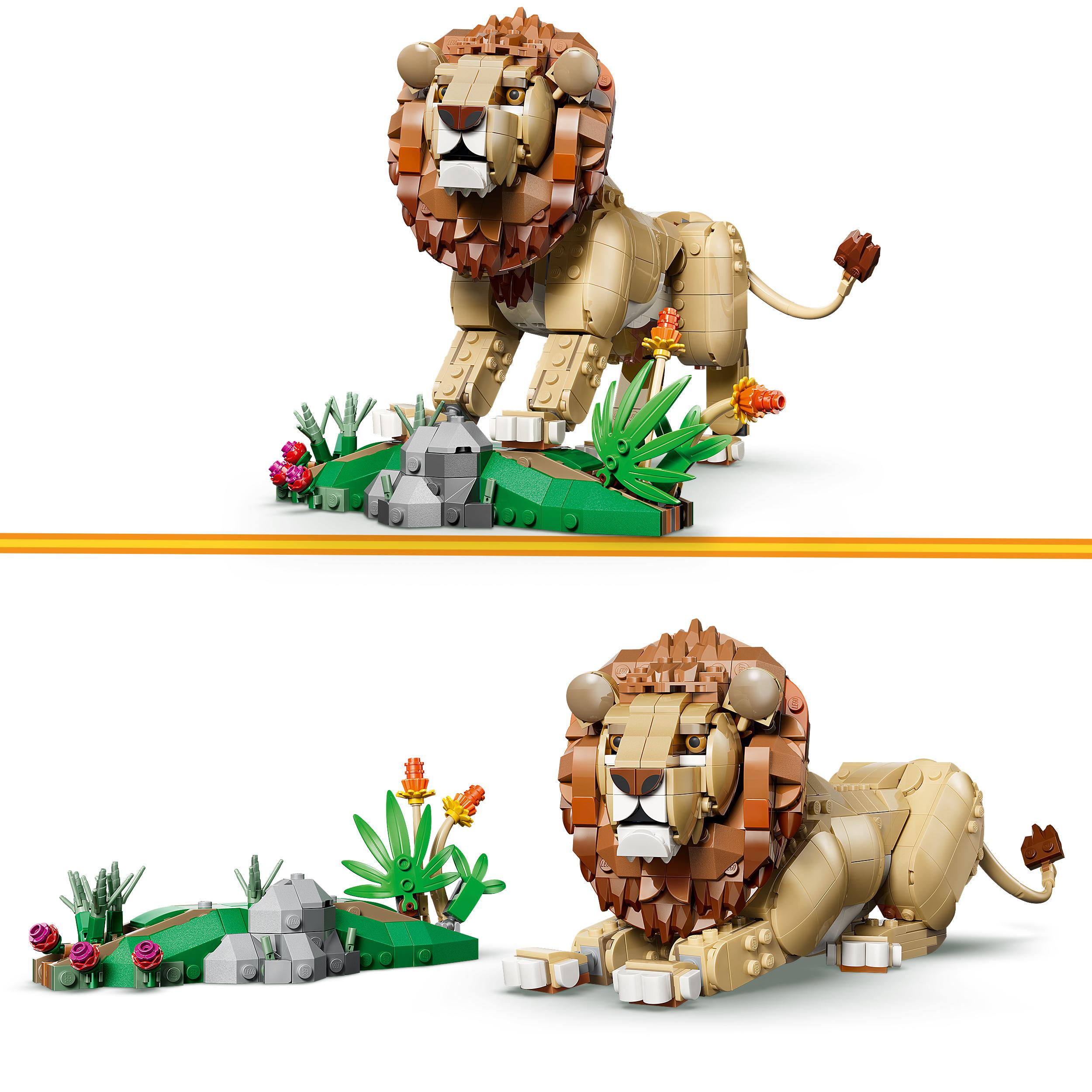Voir la diapositive 4 : LEGO LEGO Creator 3-en-1 31386 Animaux Sauvages : Le Lion Majestueux - Jeu 9 ans - Décoration