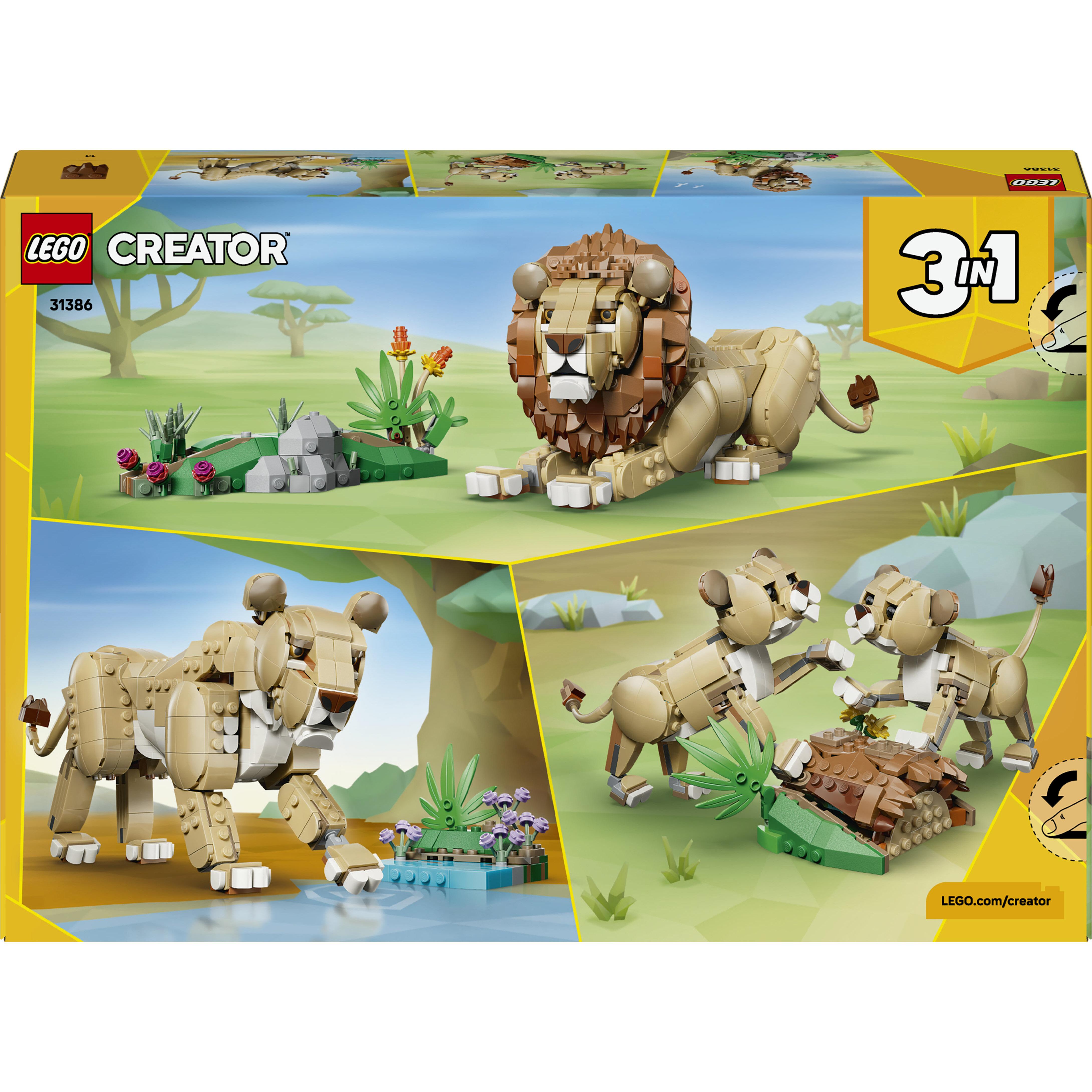 Voir la diapositive 7 : LEGO LEGO Creator 3-en-1 31386 Animaux Sauvages : Le Lion Majestueux - Jeu 9 ans - Décoration