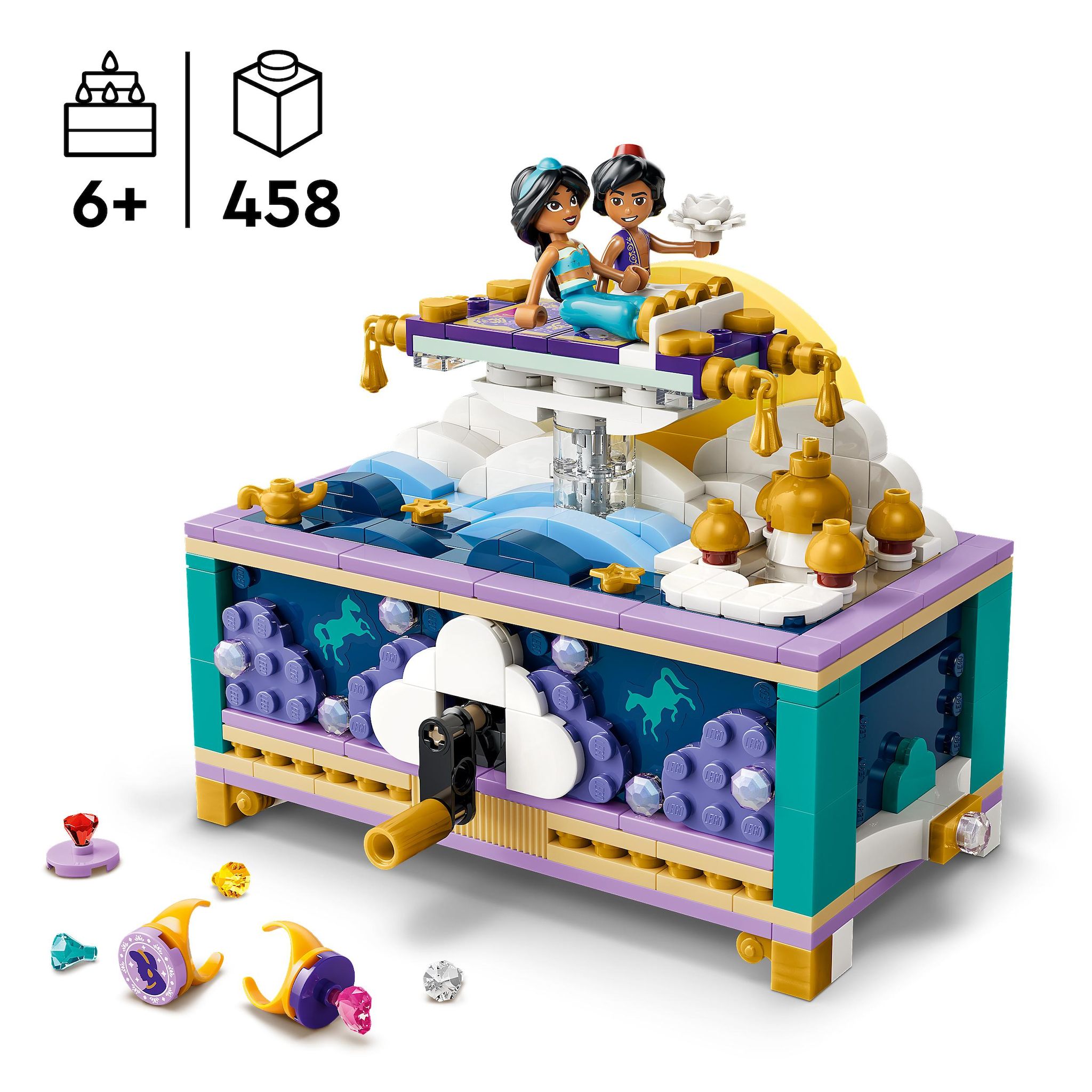 Voir la diapositive 3 : LEGO LEGO ǀ Disney Princess 43295 La Boîte à Bijoux de Jasmine - Jeu de Construction dès 6 ans