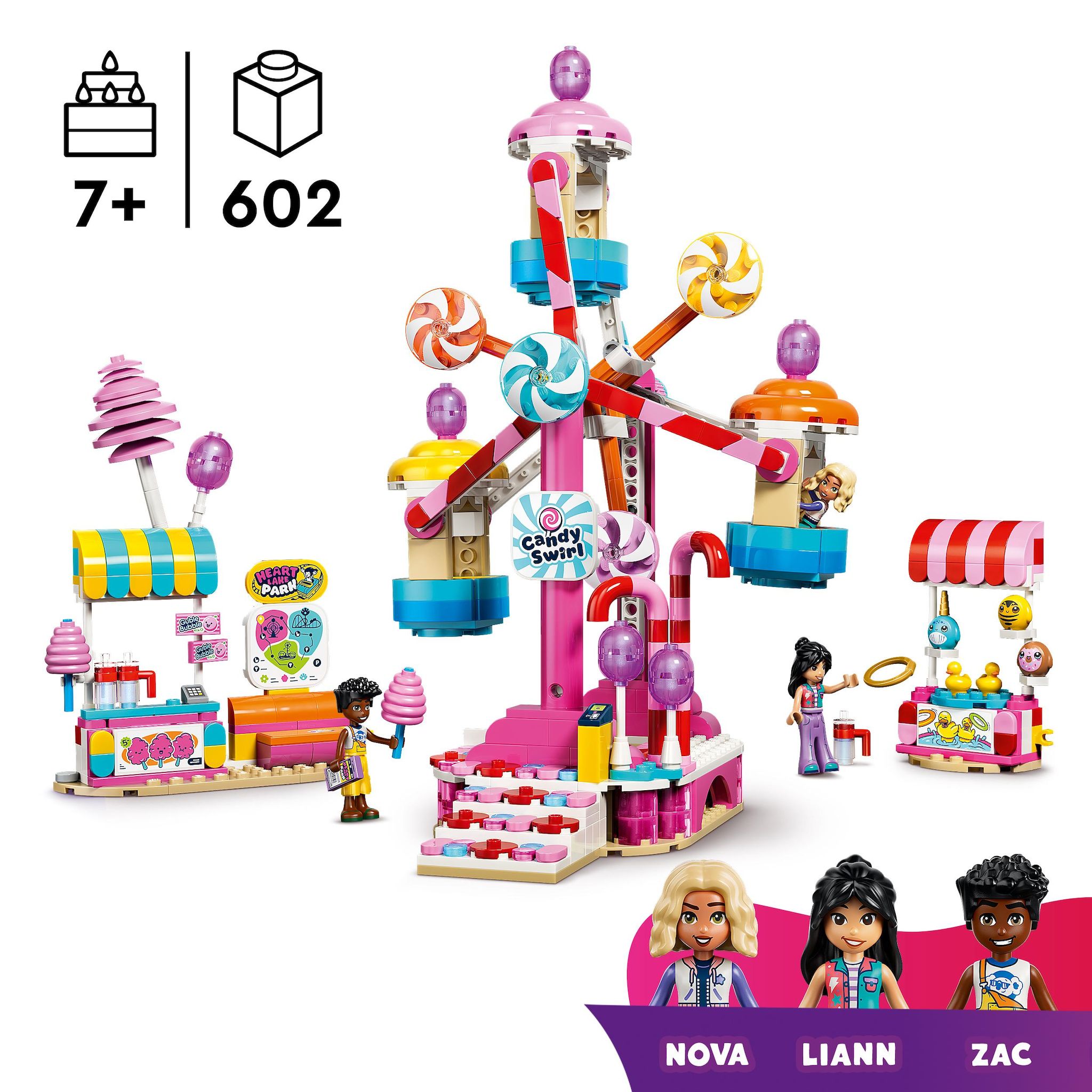 Voir la diapositive 3 : LEGO Friends 42700 - La grande roue ornée de bonbons et cupcakes