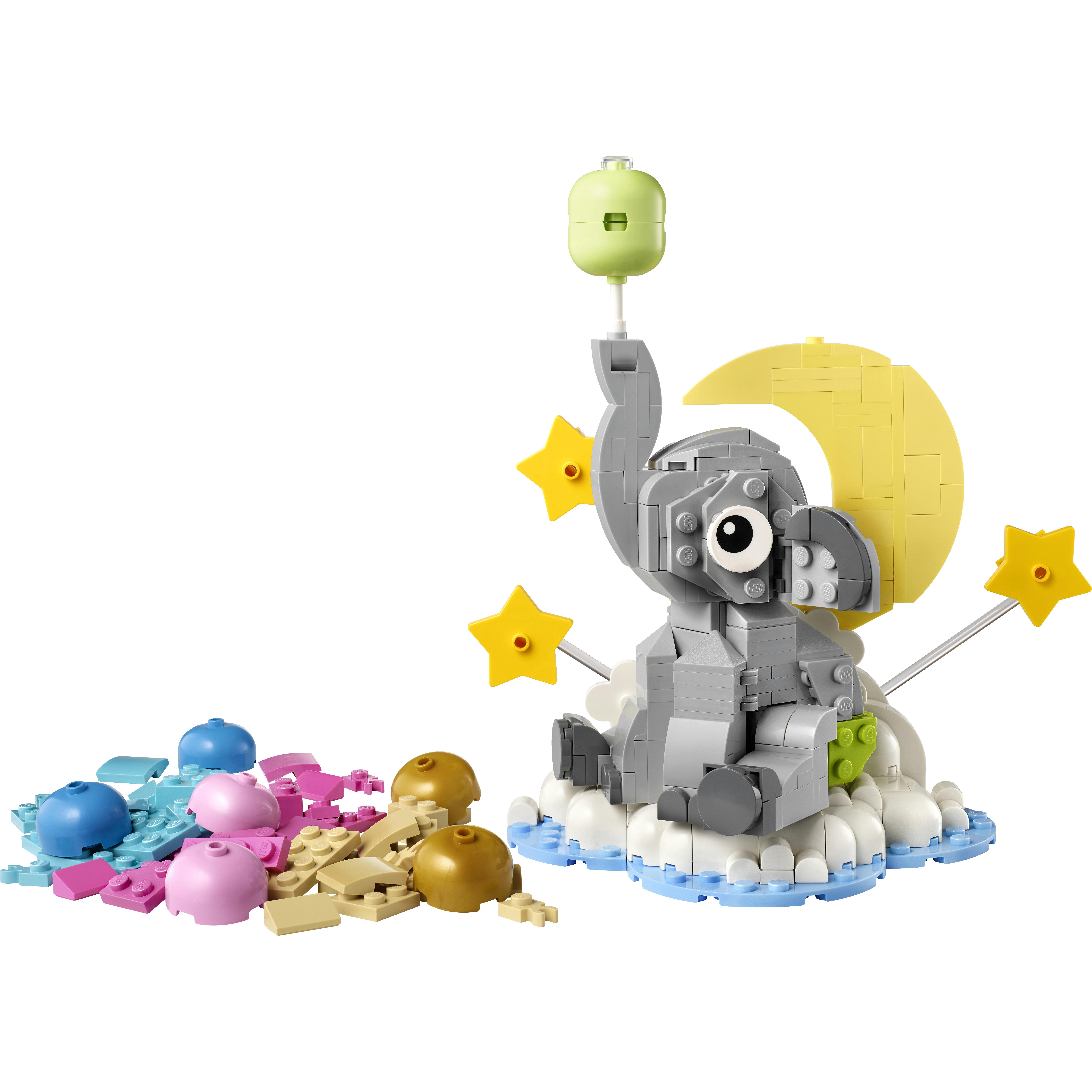 Voir la diapositive 2 : LEGO LEGO 40814 Le Bébé Éléphant dans le Ciel - Set Adulte - Cadeau Naissance - Déco Chambre