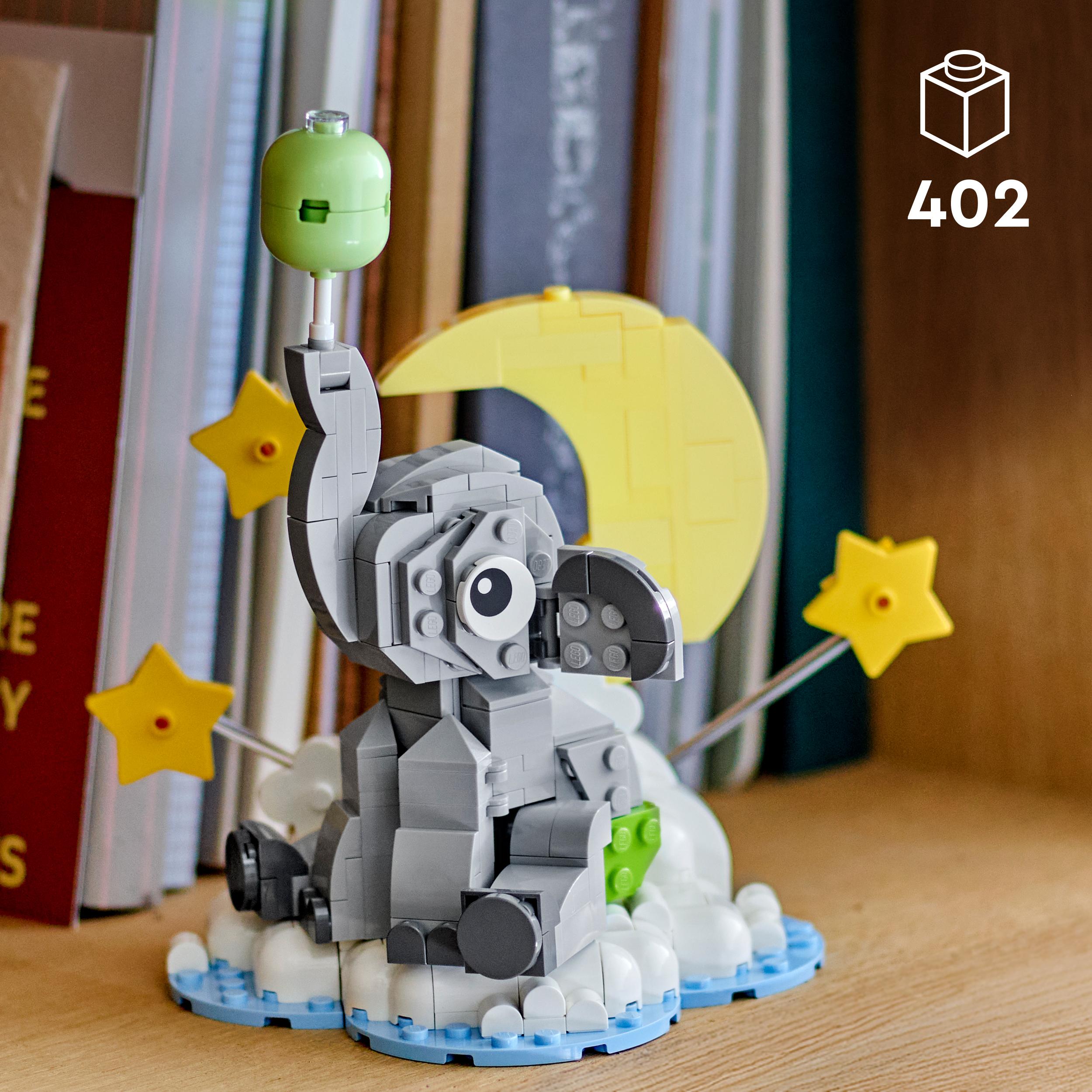 Voir la diapositive 3 : LEGO LEGO 40814 Le Bébé Éléphant dans le Ciel - Set Adulte - Cadeau Naissance - Déco Chambre