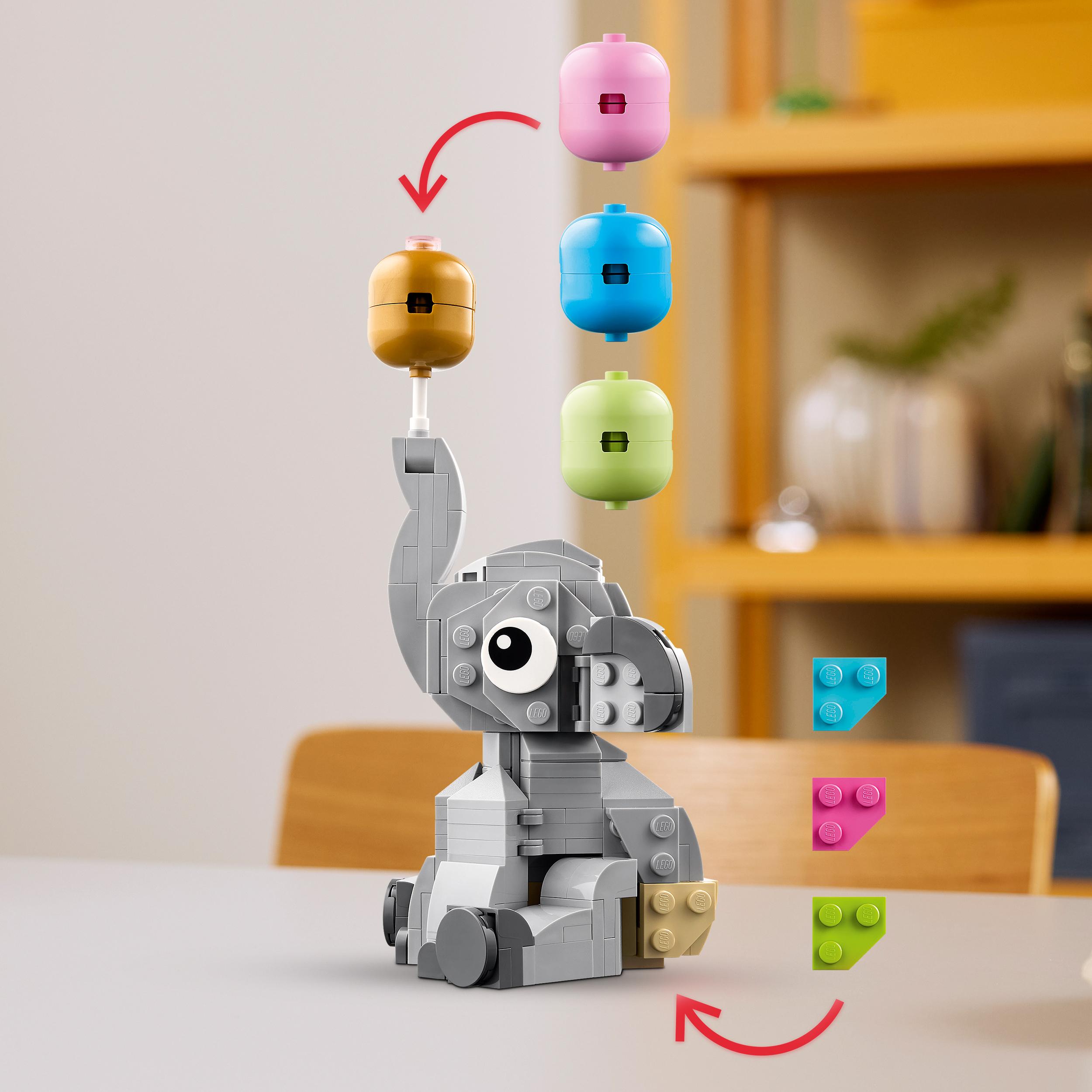 Voir la diapositive 5 : LEGO LEGO 40814 Le Bébé Éléphant dans le Ciel - Set Adulte - Cadeau Naissance - Déco Chambre