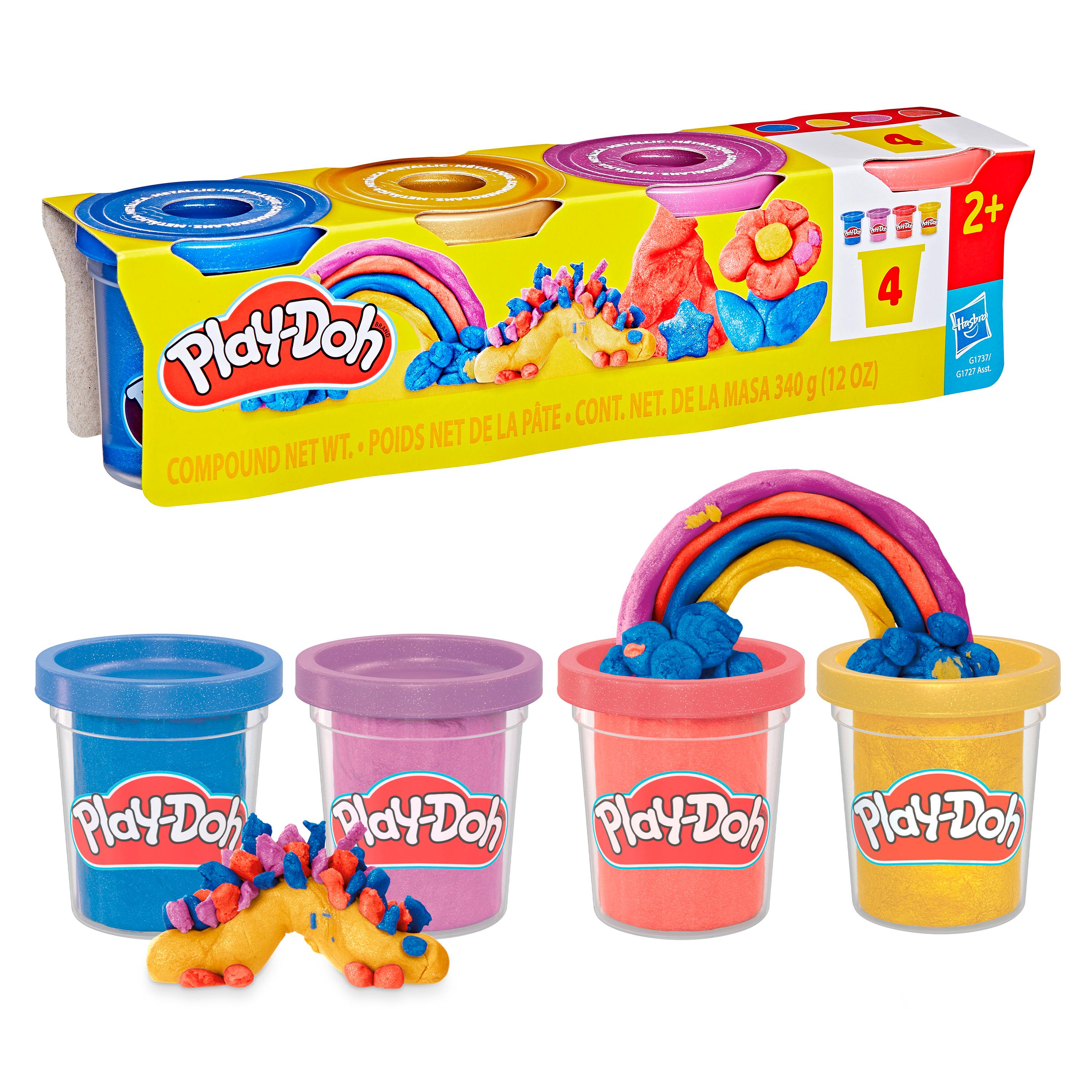 Voir la diapositive 3 : HASBRO Pack de 4 pots métalliques Pâte à Modeler Play Doh