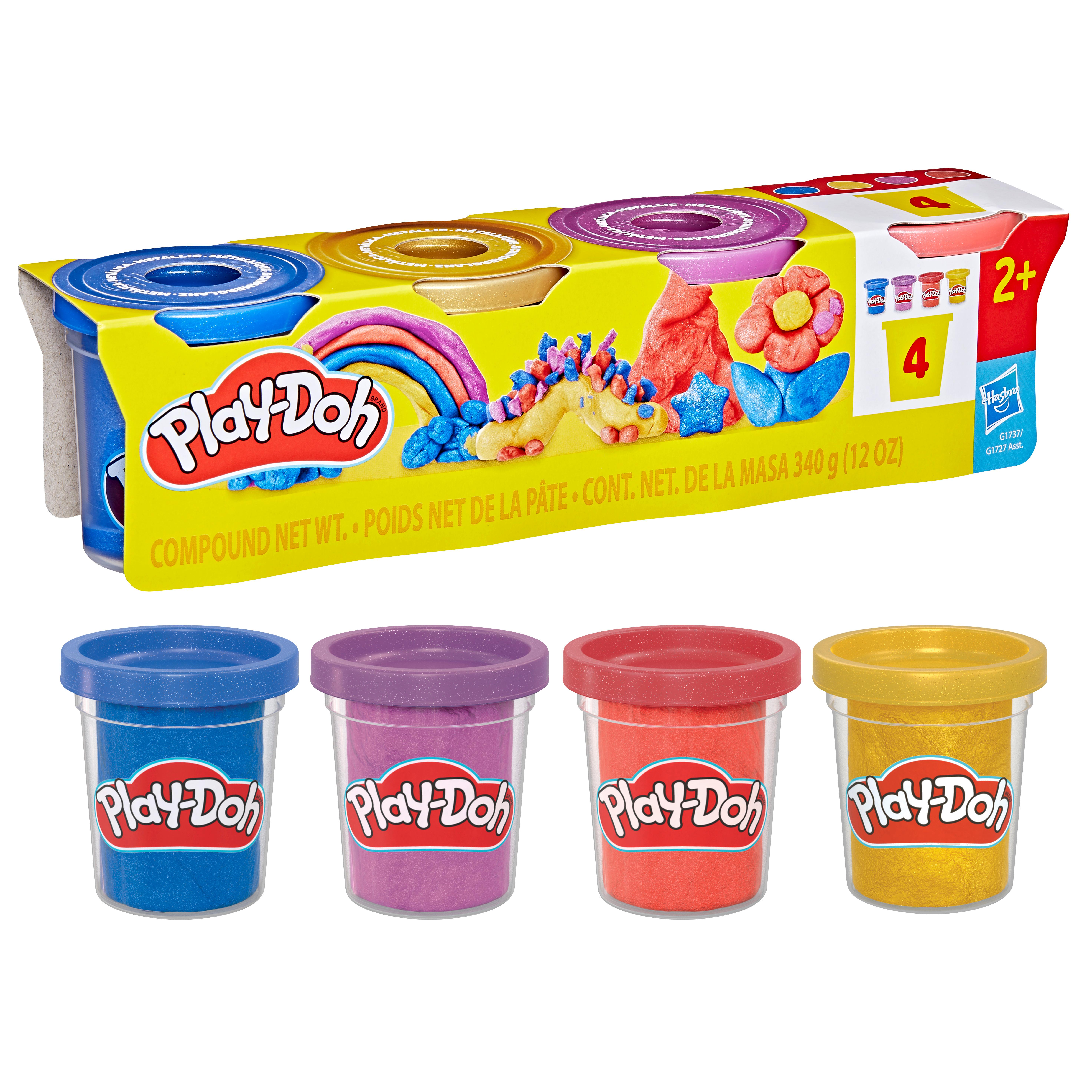 Voir la diapositive 4 : HASBRO Pack de 4 pots métalliques Pâte à Modeler Play Doh