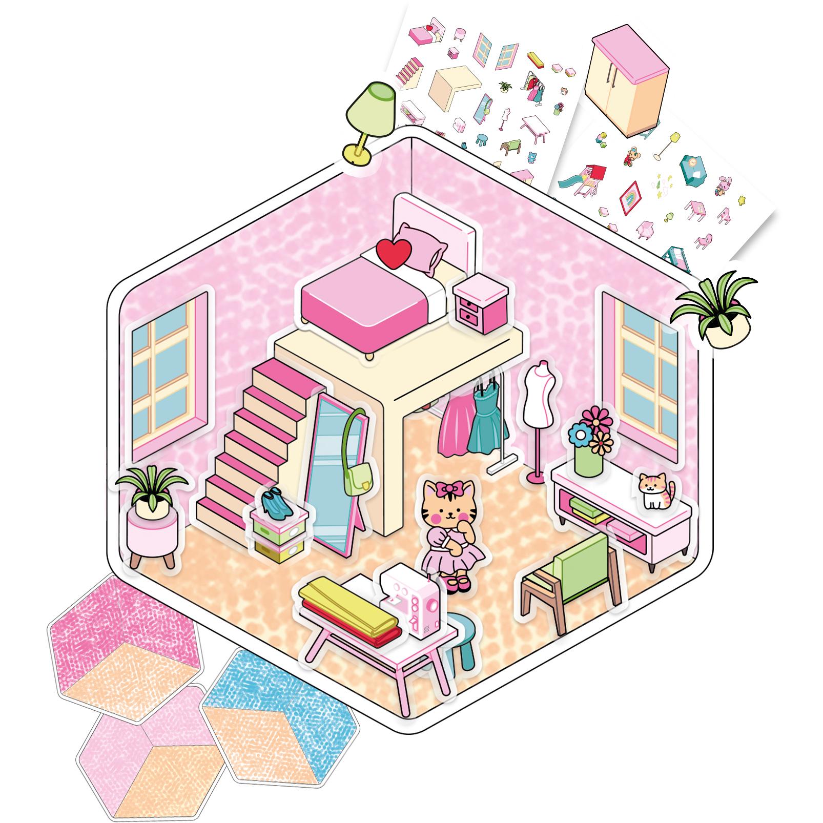 Voir la diapositive 4 : LANSAY Pixelo Kawaii 3 scènes miniatures 3D à customiser + 40 stickers