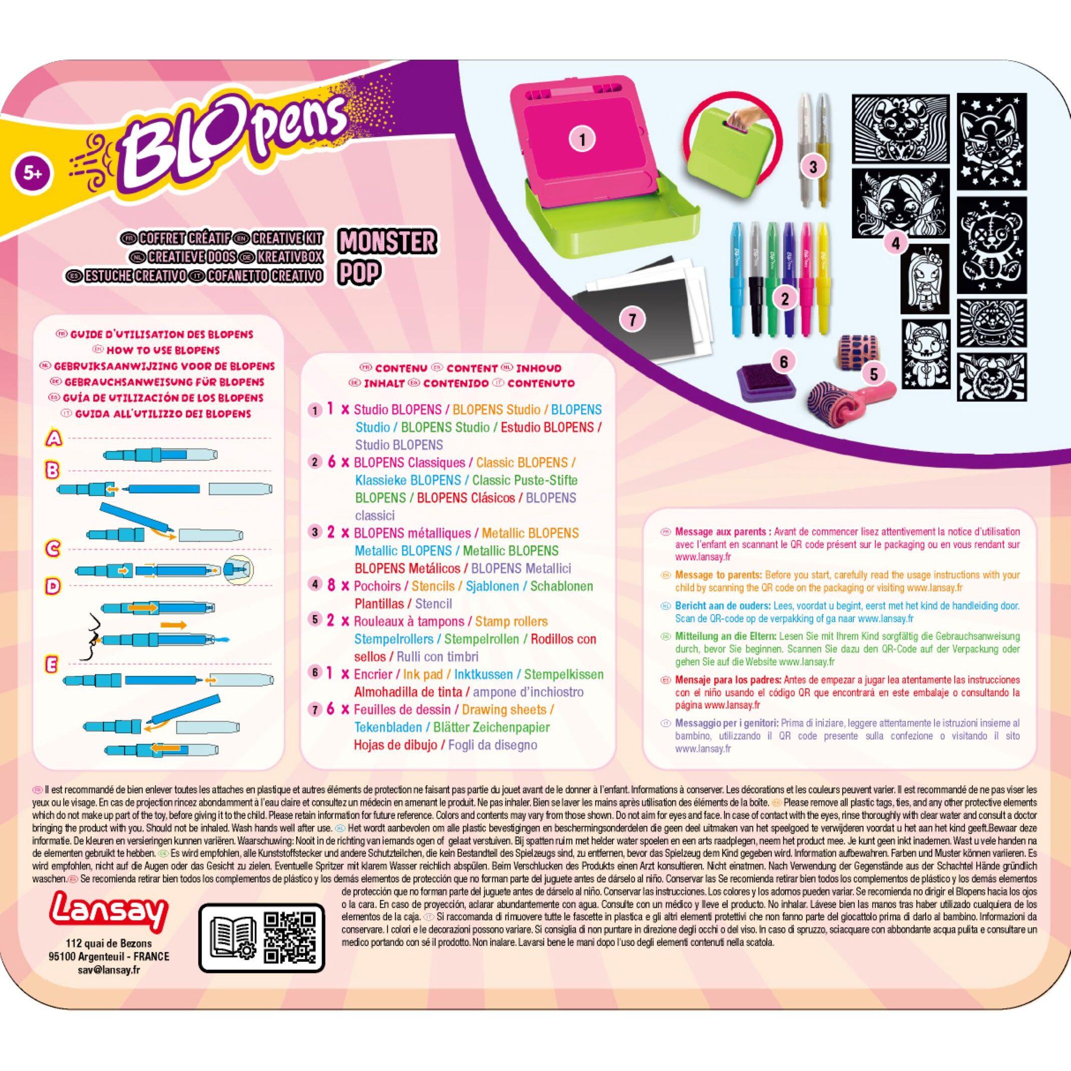 Voir la diapositive 3 : LANSAY Coffret Blopens Créatif Monster Pop