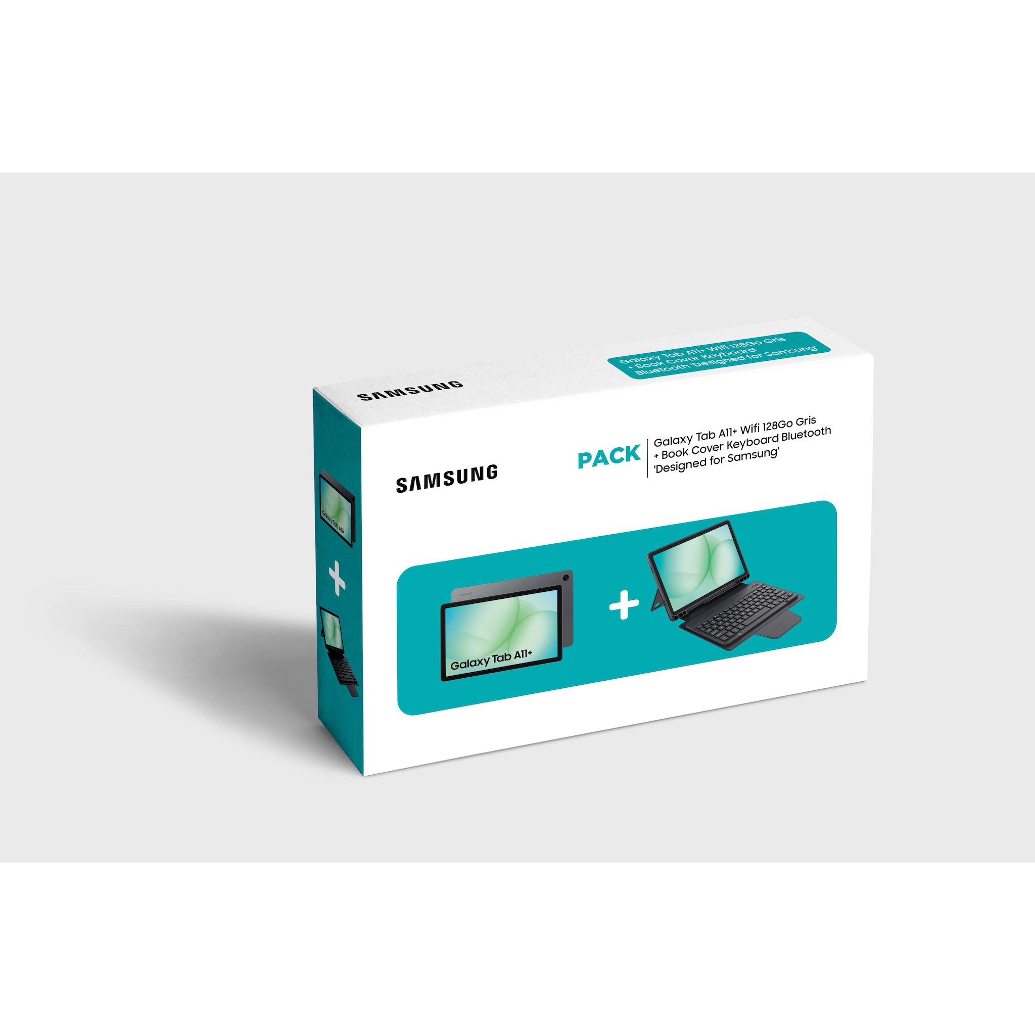 SAMSUNG Pack Tablette tactile A11+ 128Go Gris + Book Cover Clavier Bluetooth -