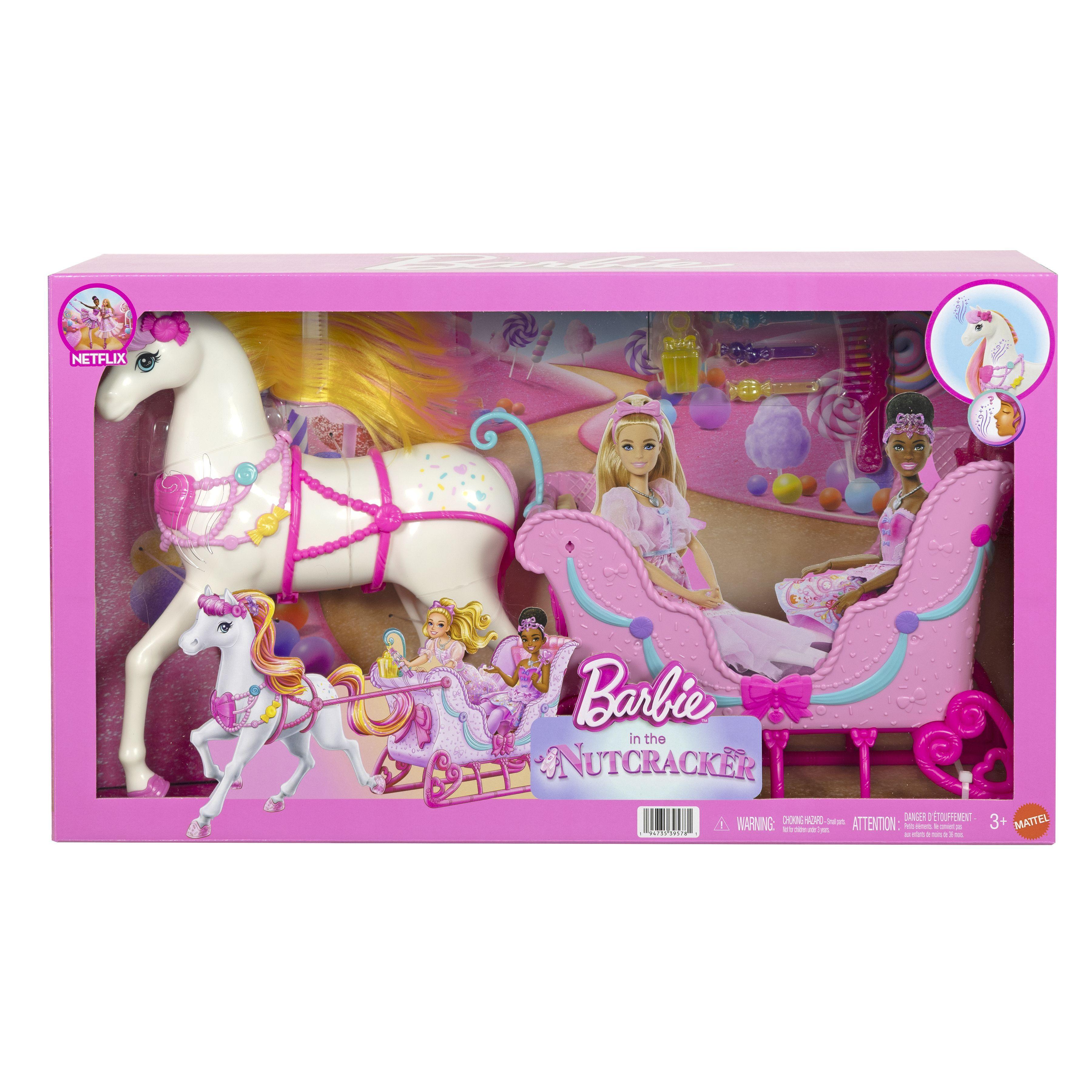 MATTEL Traineau Cheval Casse Noisette - Barbie
