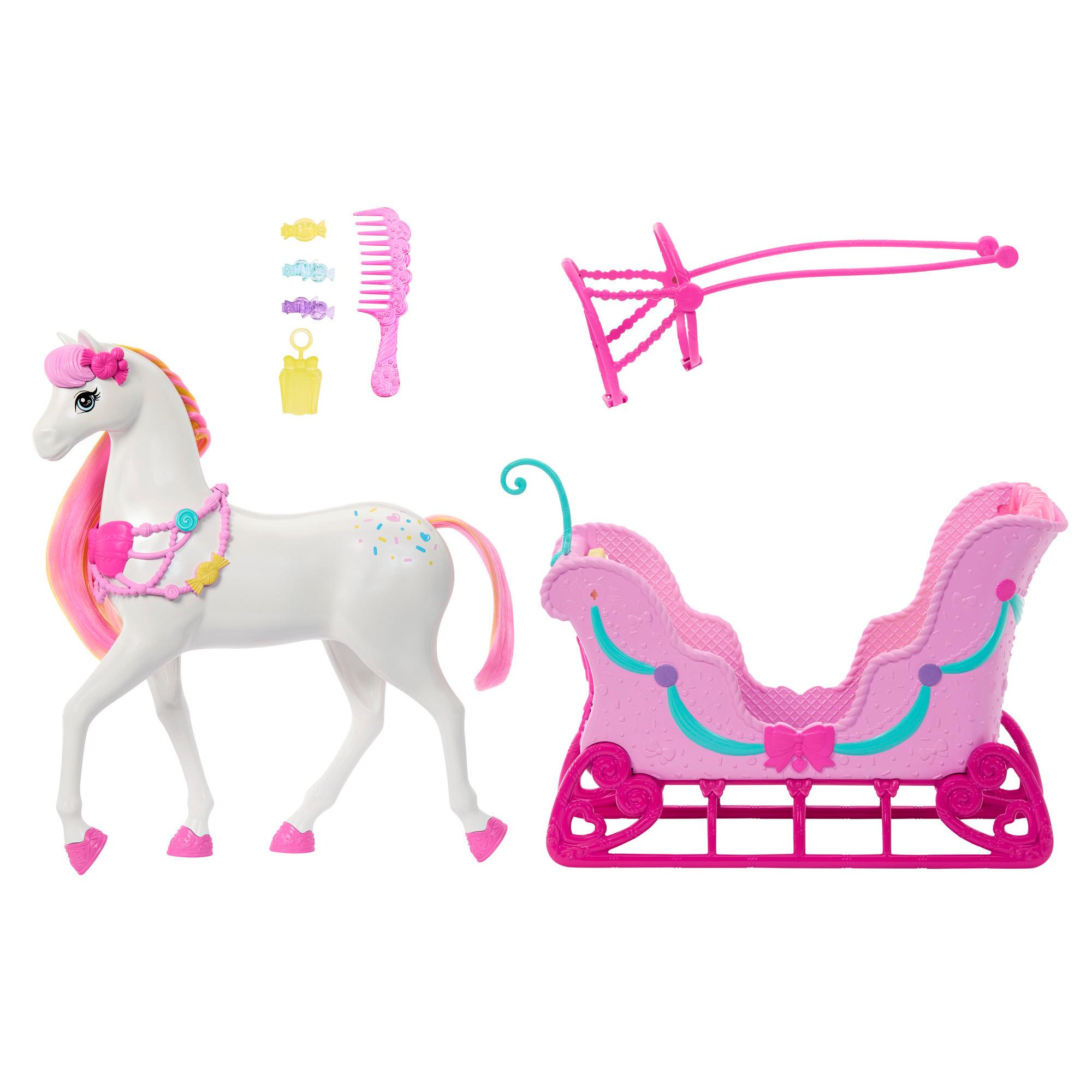 Voir la diapositive 2 : MATTEL Traineau Cheval Casse Noisette - Barbie