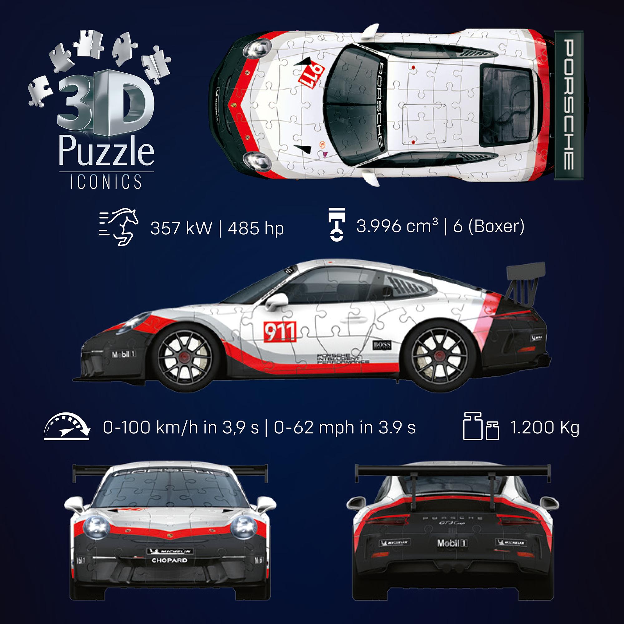 Voir la diapositive 3 : RAVENSBURGER Puzzle 3D 108 pièces Porsche GT3