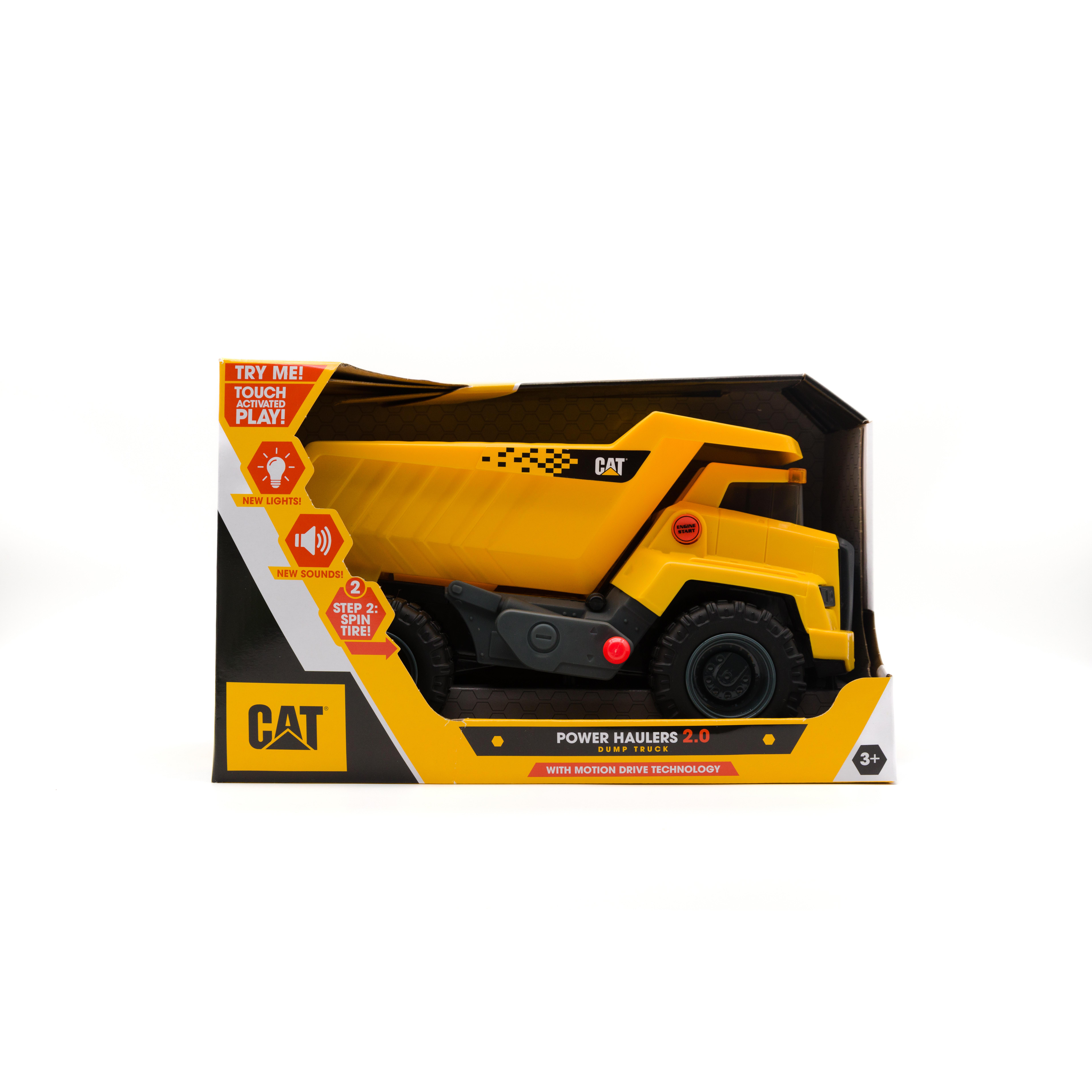 Voir la diapositive 2 : FUNRISE Camion Benne plastique Power Haulers 2.0 30cm - Sons, Lumières et détecteur de mouvement - Caterpilar