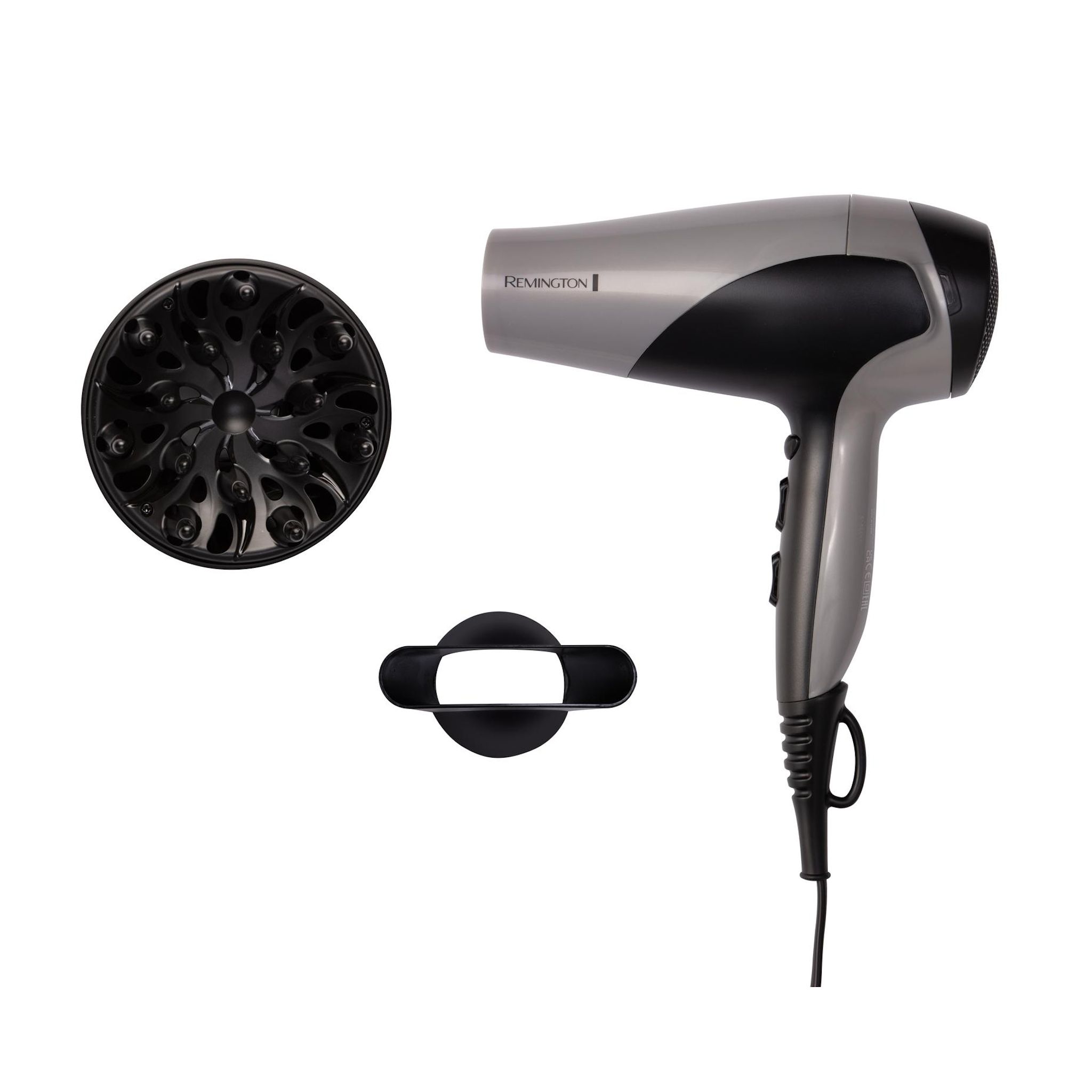 Voir la diapositive 4 : REMINGTON Sèche cheveux D3190S - Noir et gris