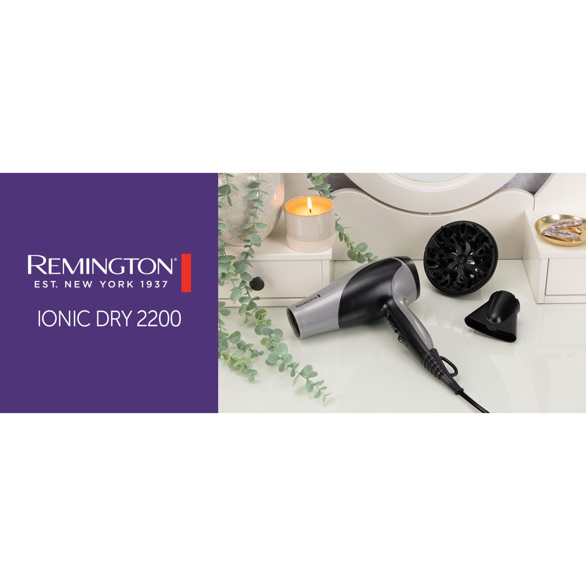Voir la diapositive 5 : REMINGTON Sèche cheveux D3190S - Noir et gris