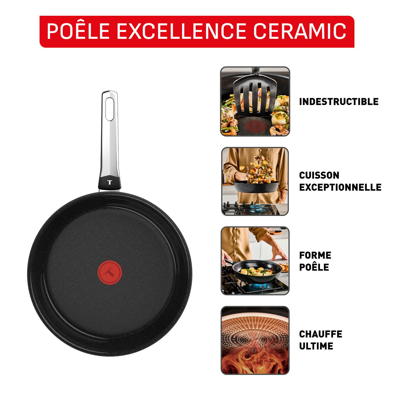 Voir la diapositive 2 : TEFAL Poêle 20cm Excellence céramique tous feux dont induction
