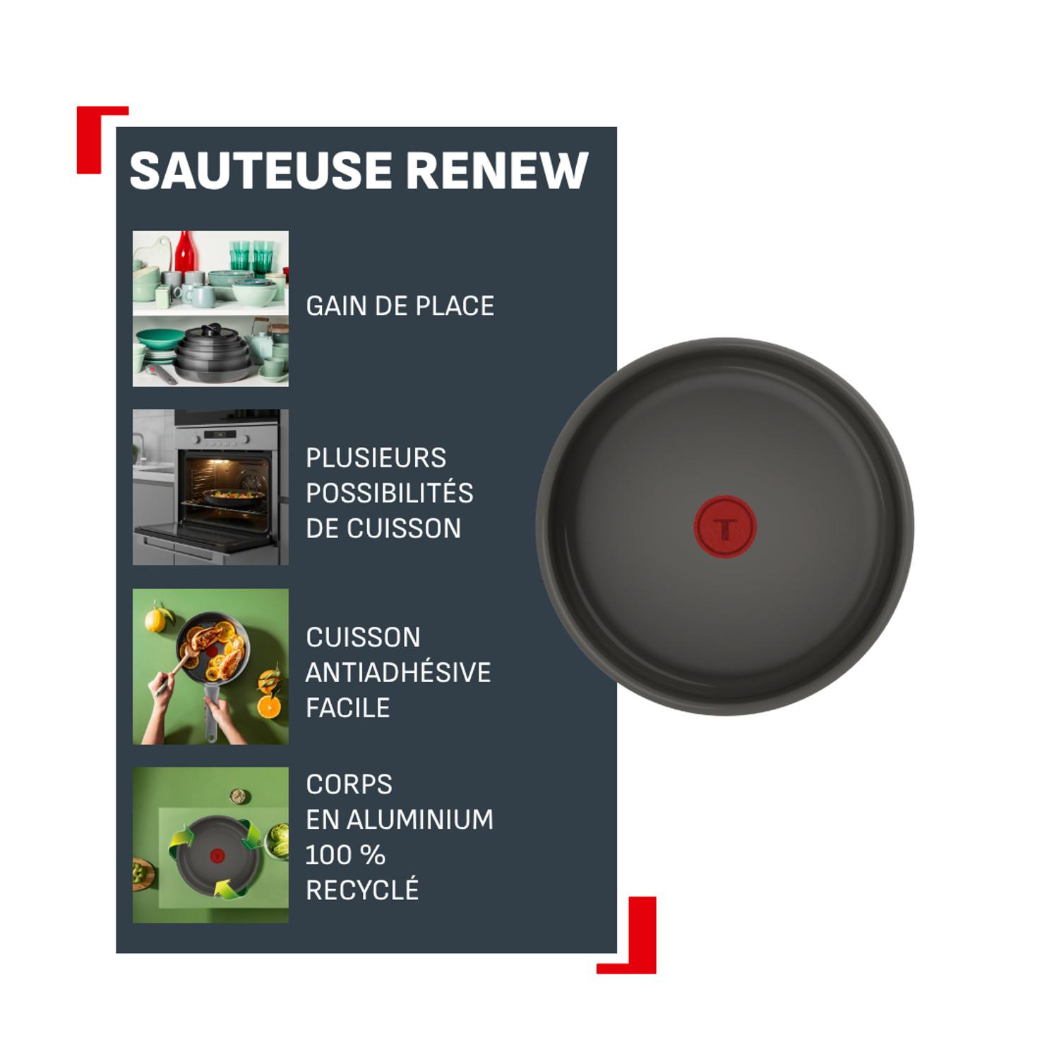 Voir la diapositive 2 : TEFAL Sauteuse 24cm Ingenio céramique tous feux dont induction