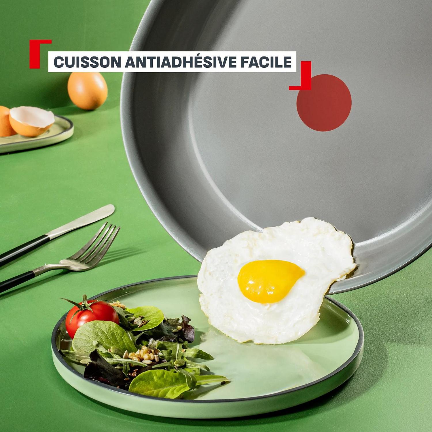 Voir la diapositive 3 : TEFAL Poêle 30cm céramique tous feux dont induction