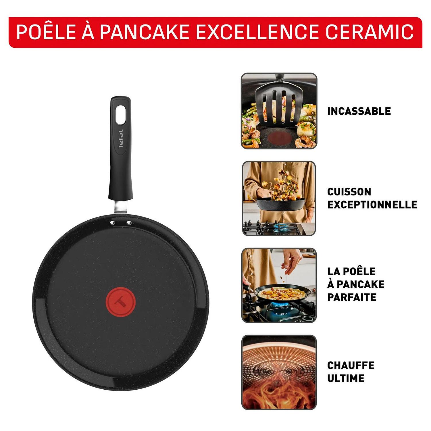 Voir la diapositive 2 : TEFAL Crêpière 25cm Excellence céramique tous feux dont induction