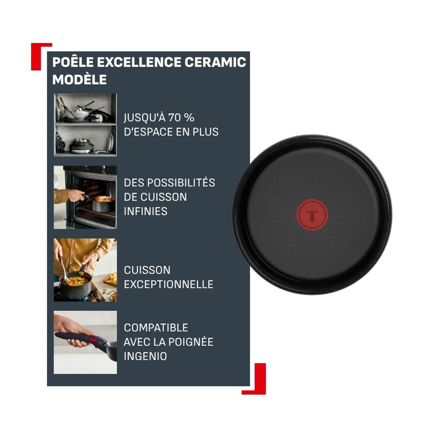 Voir la diapositive 2 : TEFAL Casserole 20cm Ingenio Excellence céramique tous feux dont induction
