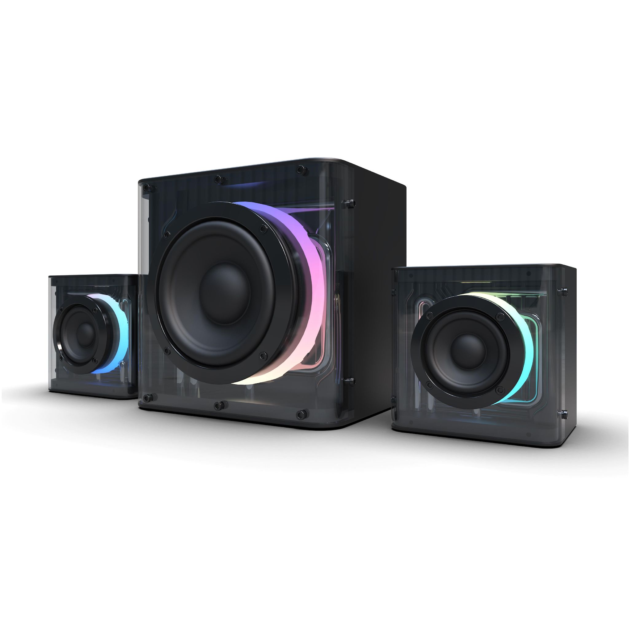 Enceinte Novag Gaming 2.1 à LED - Noir
