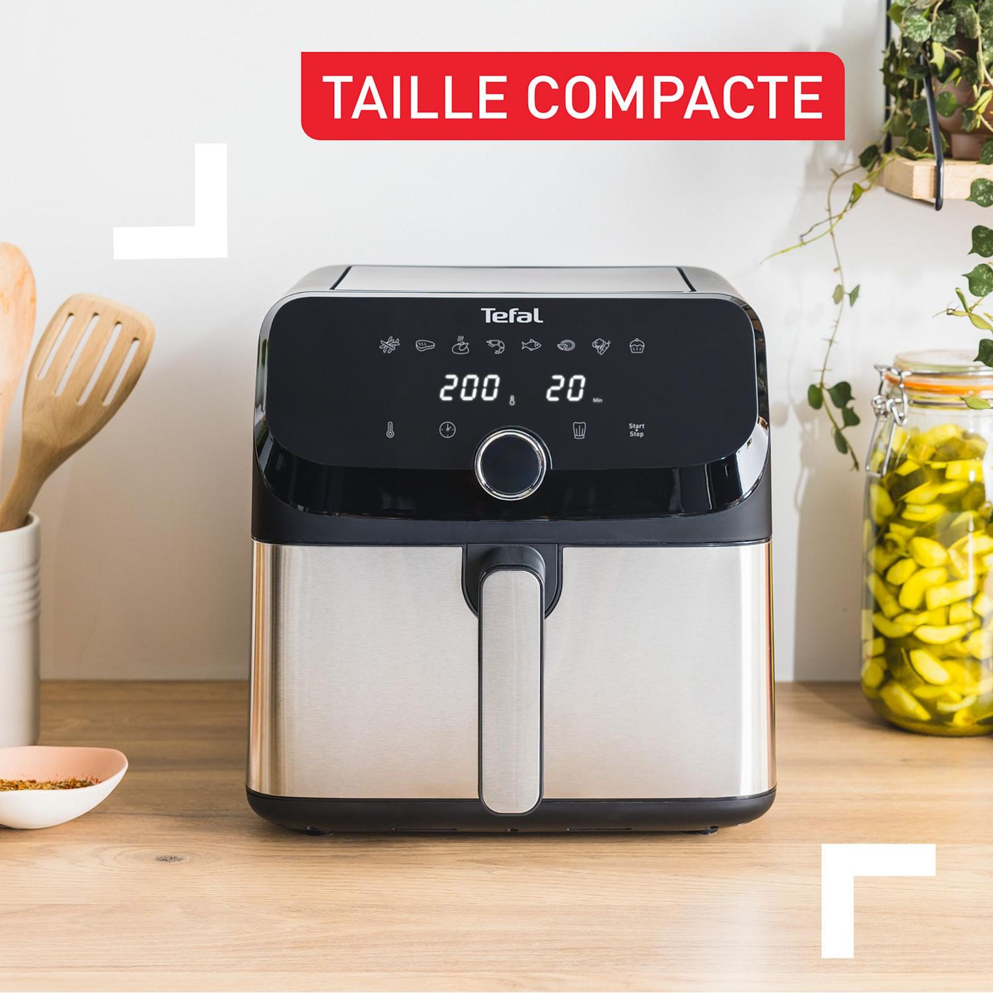 Voir la diapositive 3 : TEFAL Friteuse sans huile à air chaud EY855D10 - Gris