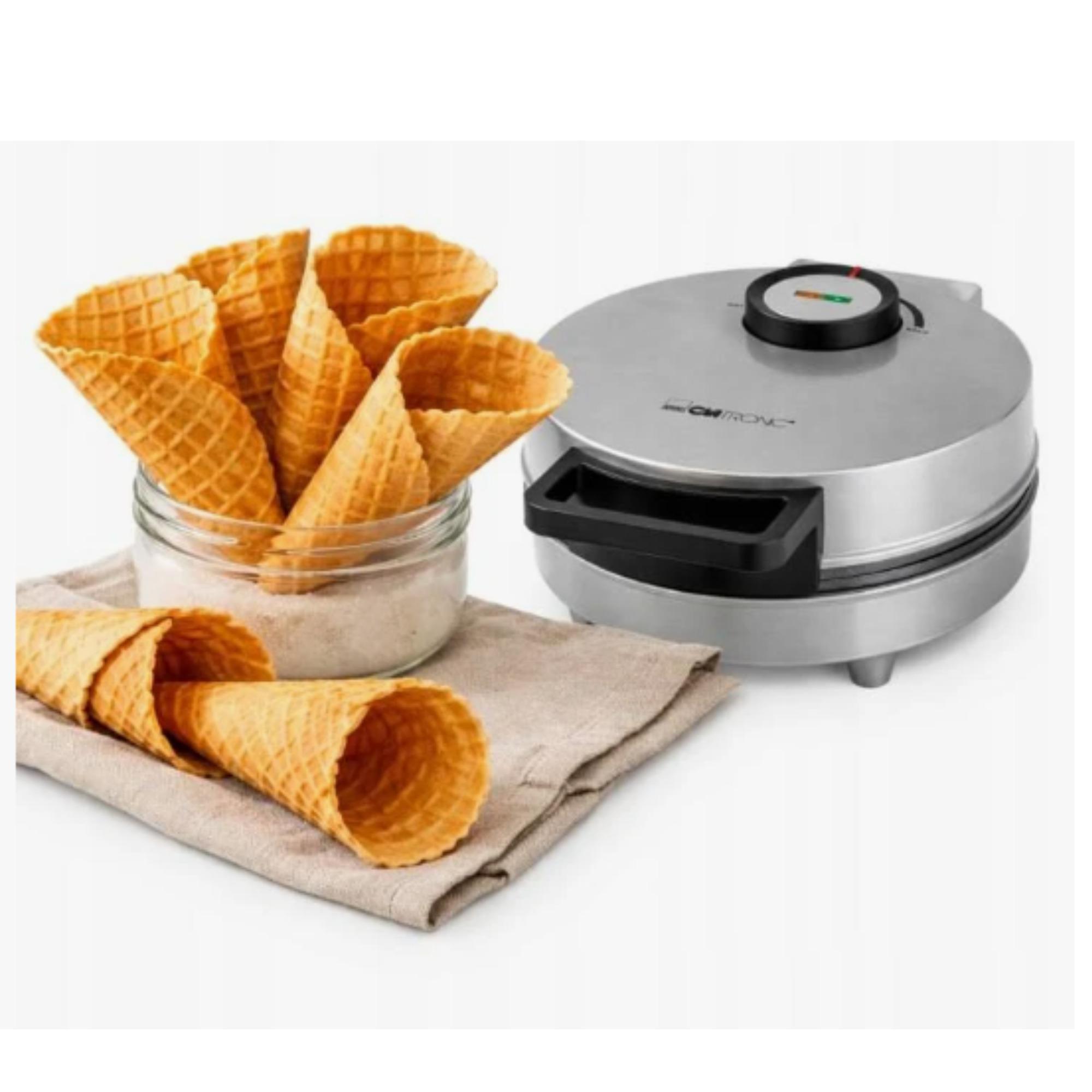Voir la diapositive 5 : CLATRONIC Gaufrier à cornets de glace HA 3833 - Gris