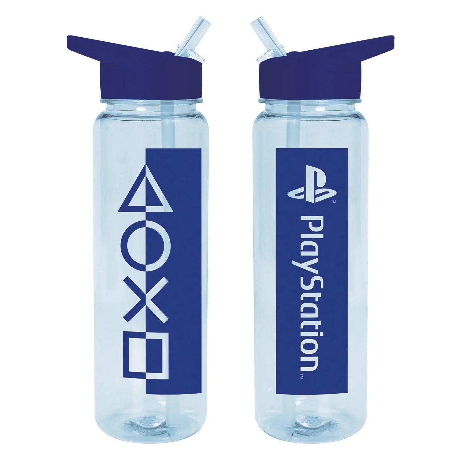 WTT Gourde transparente en plastique Blue Tone Logo Playstation
