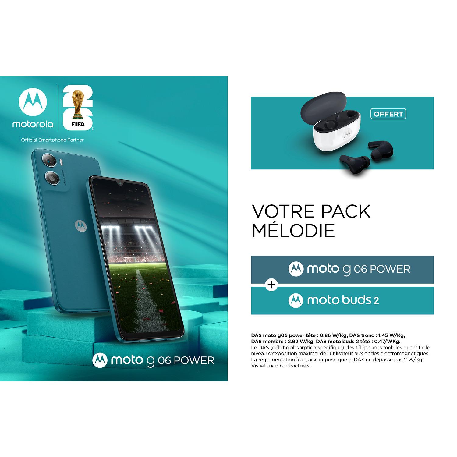 Voir la diapositive 2 : MOTOROLA Pack G06 Power 256Go+Buds