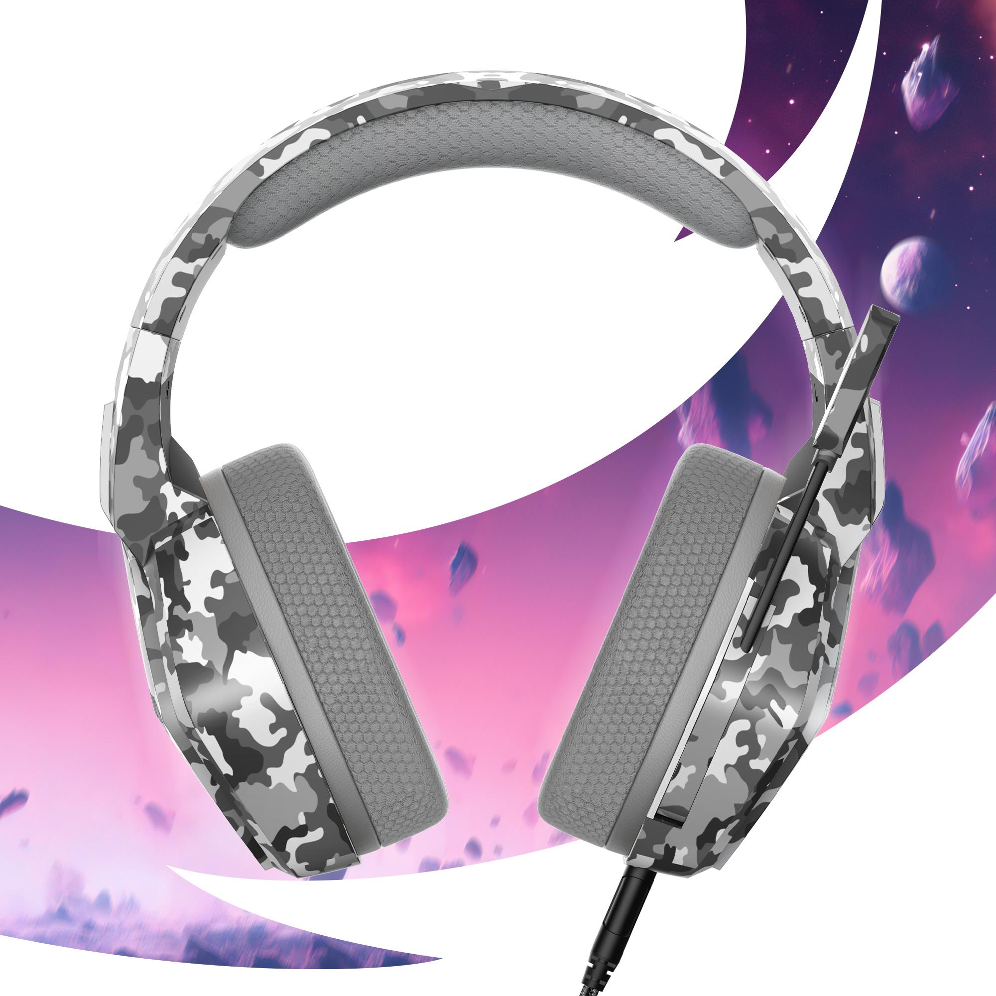 Voir la diapositive 2 : ONE UP Casque Gaming Filaire Nebula LED Urban Camo - Multiplateforme