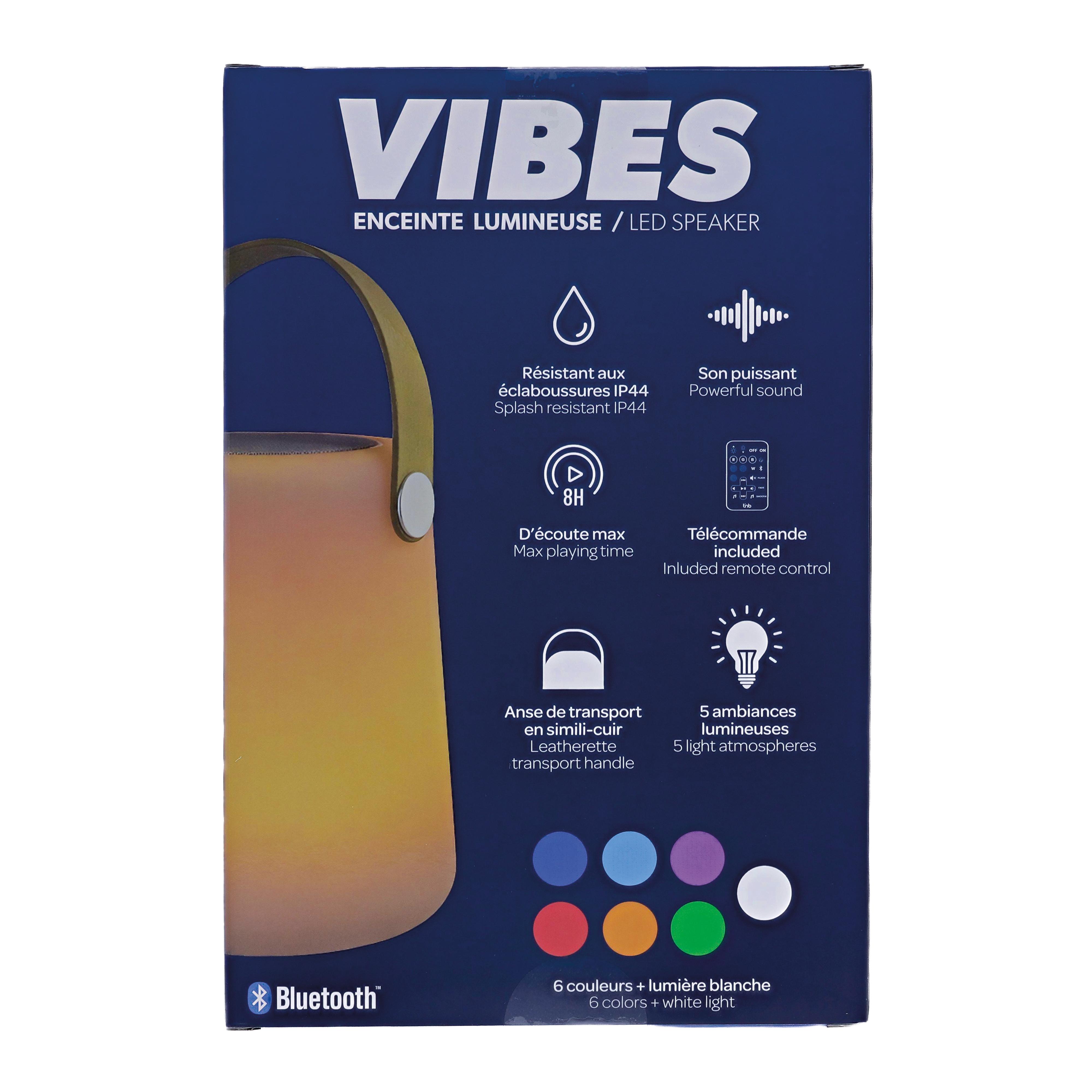 Voir la diapositive 16 : TNB Enceinte Portable Vibes Bluetooth lumineuse - Blanc