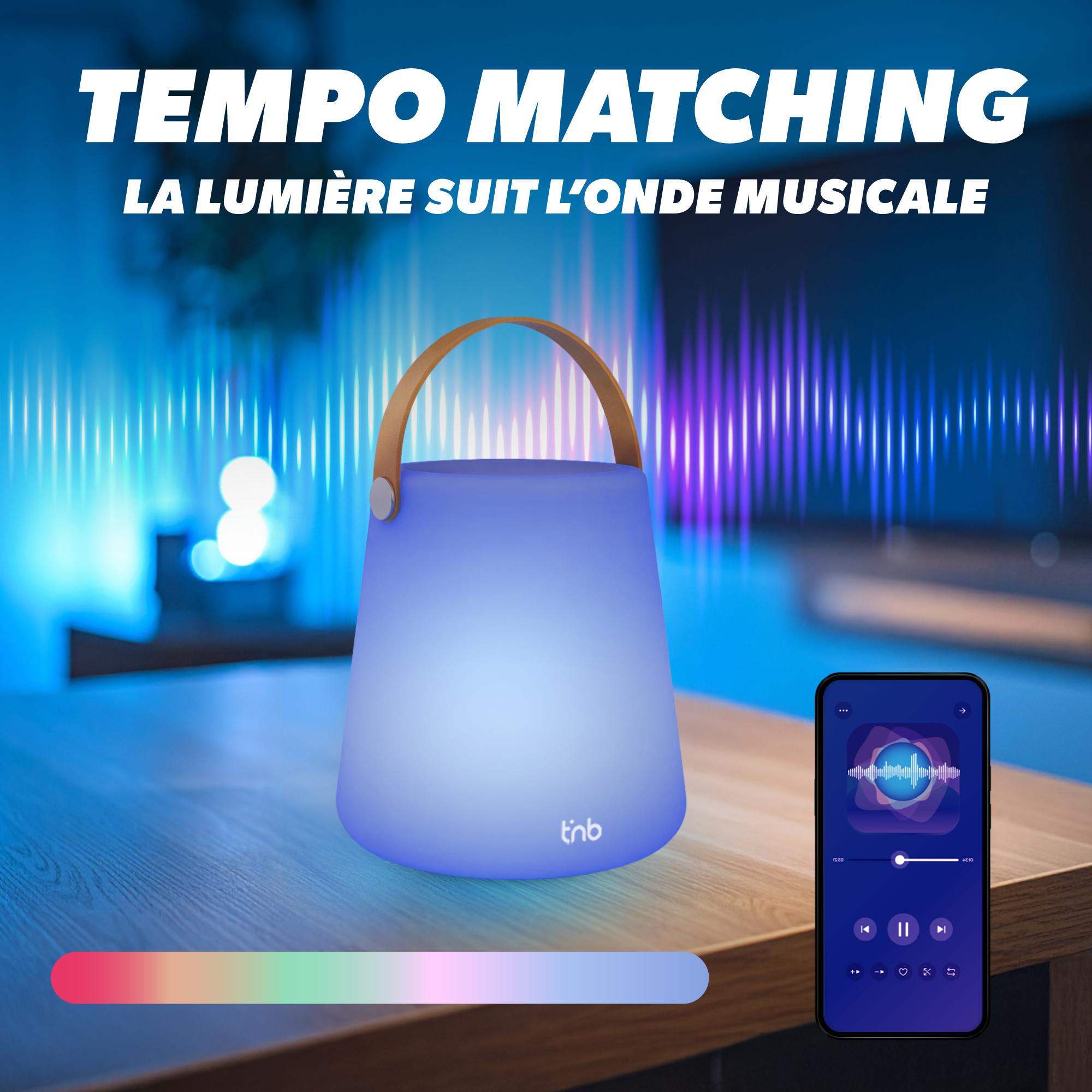 Voir la diapositive 8 : TNB Enceinte Portable Vibes Bluetooth lumineuse - Blanc