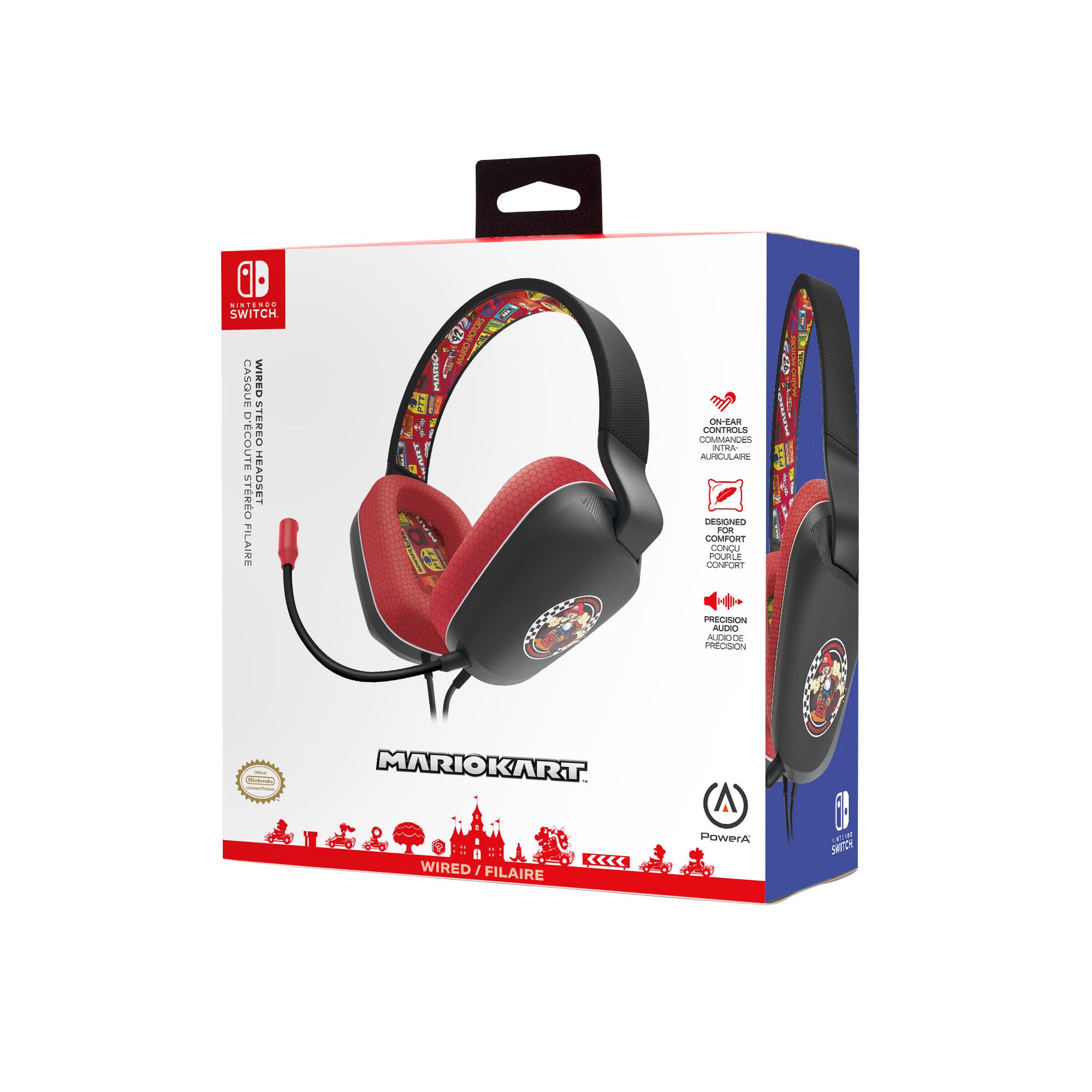 PowerA Casque Stéréo Filaire Mario Kart Nintendo Switch