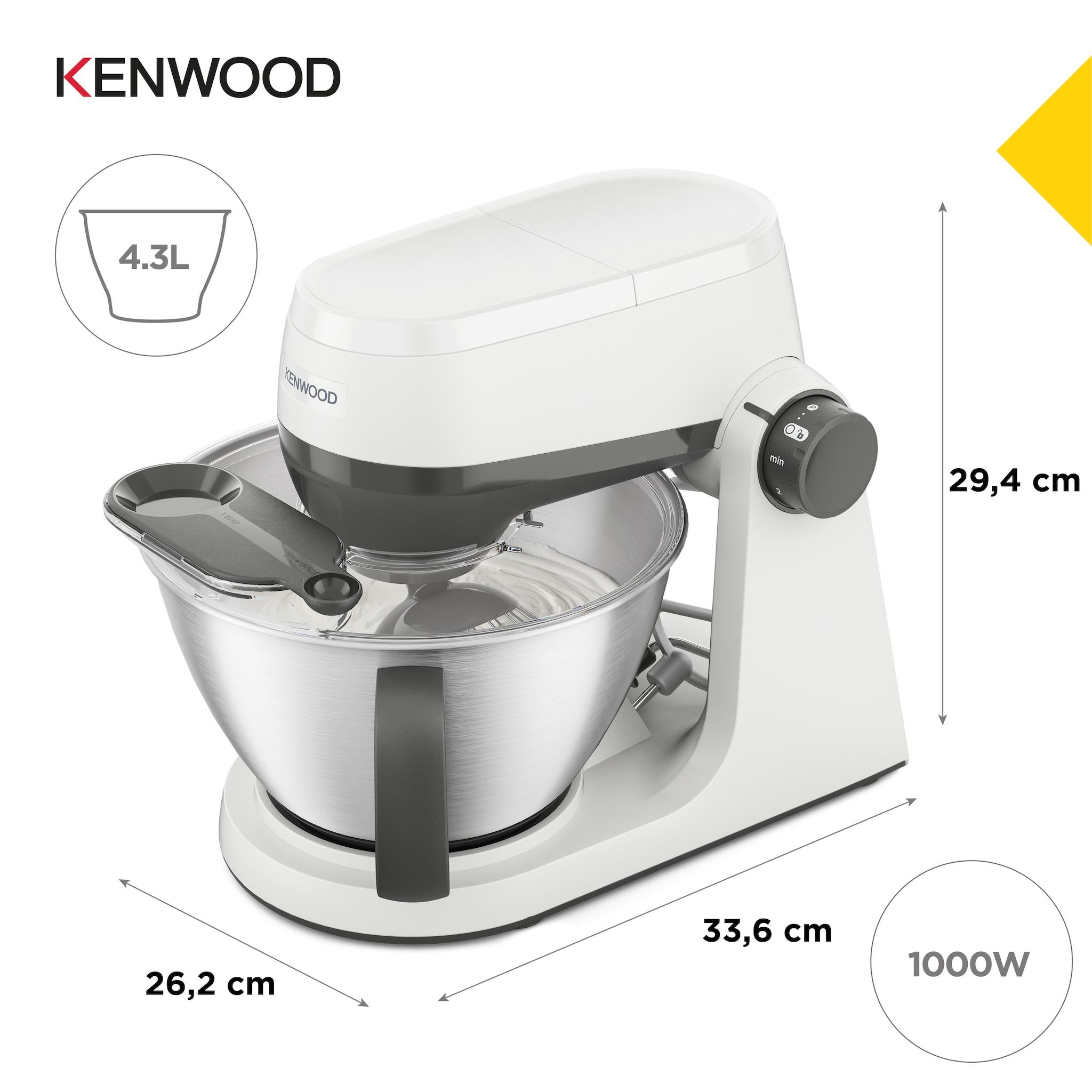 Voir la diapositive 3 : KENWOOD Robot pâtissier KHC30.000WH - Blanc
