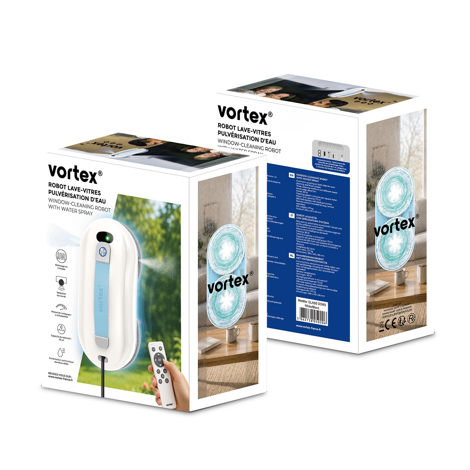 Voir la diapositive 6 : VORTEX Robot lave-vitre GLASS DOW2 - Blanc