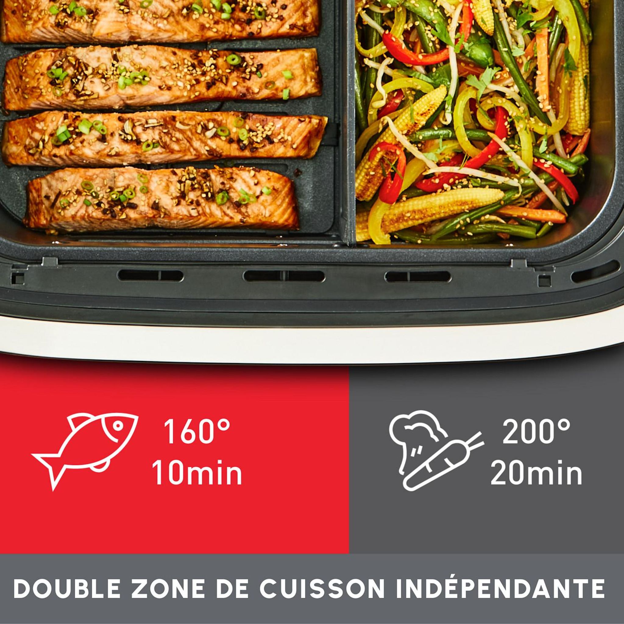 Voir la diapositive 4 : MOULINEX Friteuse sans huile à air chaud EZ922DF0 - Gris