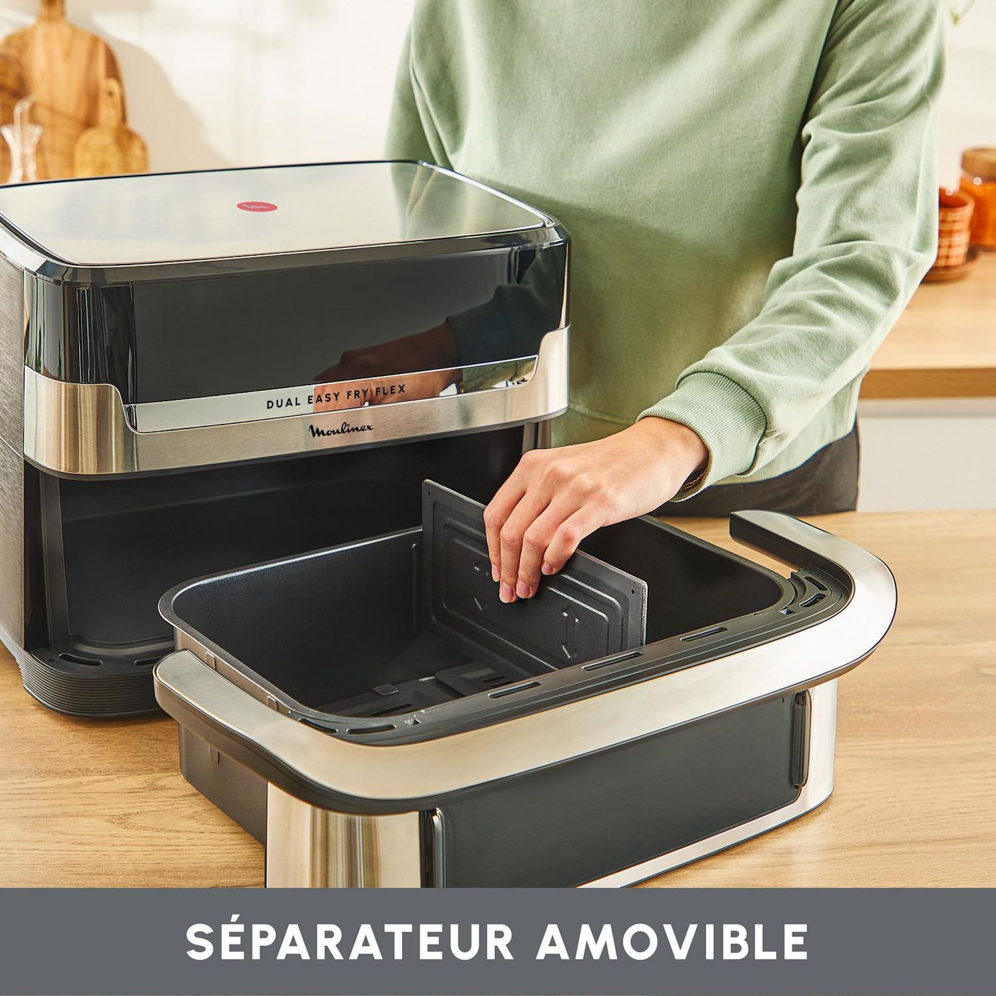 Voir la diapositive 5 : MOULINEX Friteuse sans huile à air chaud EZ922DF0 - Gris