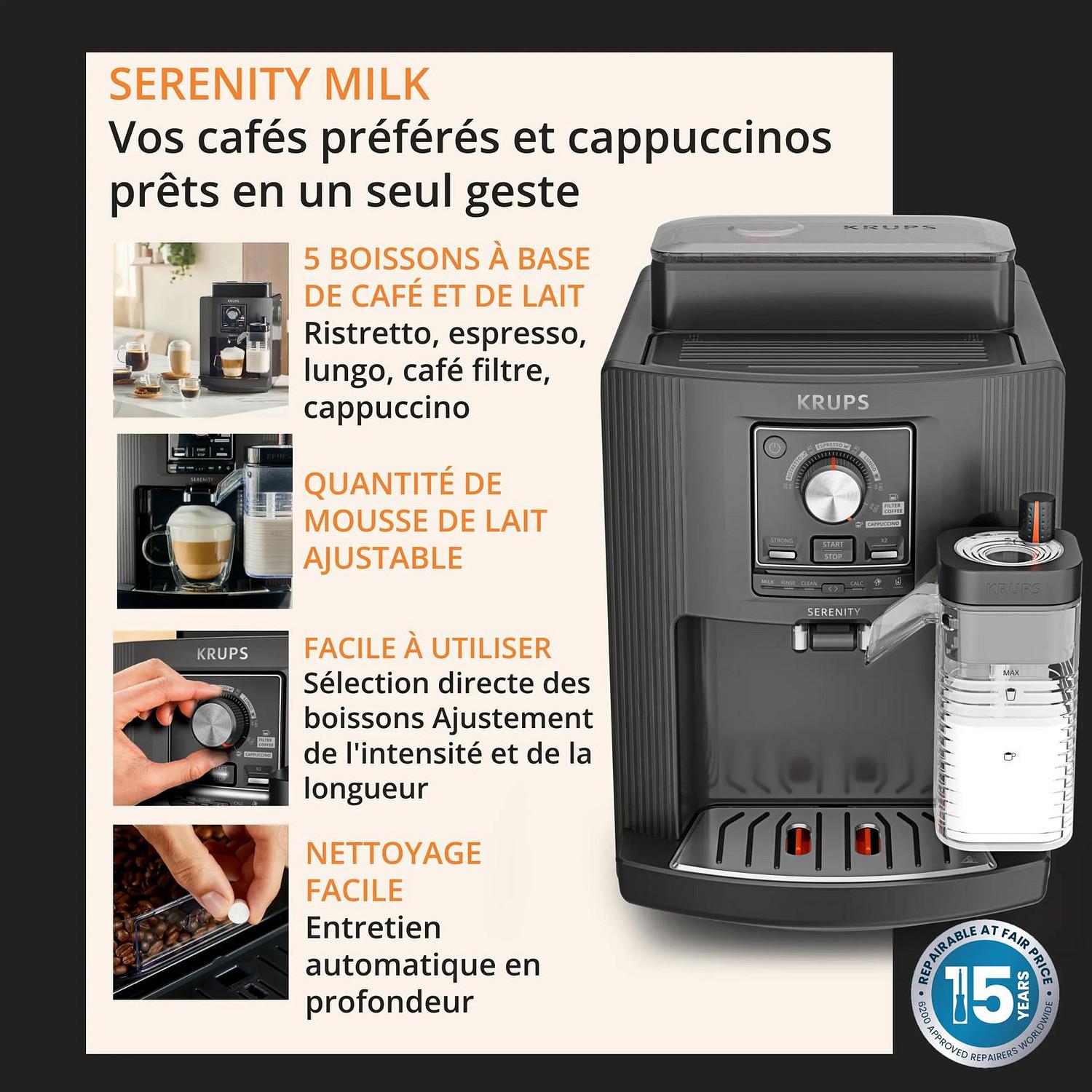 Voir la diapositive 6 : KRUPS Machine espresso automatique EA402HE0 - Noir