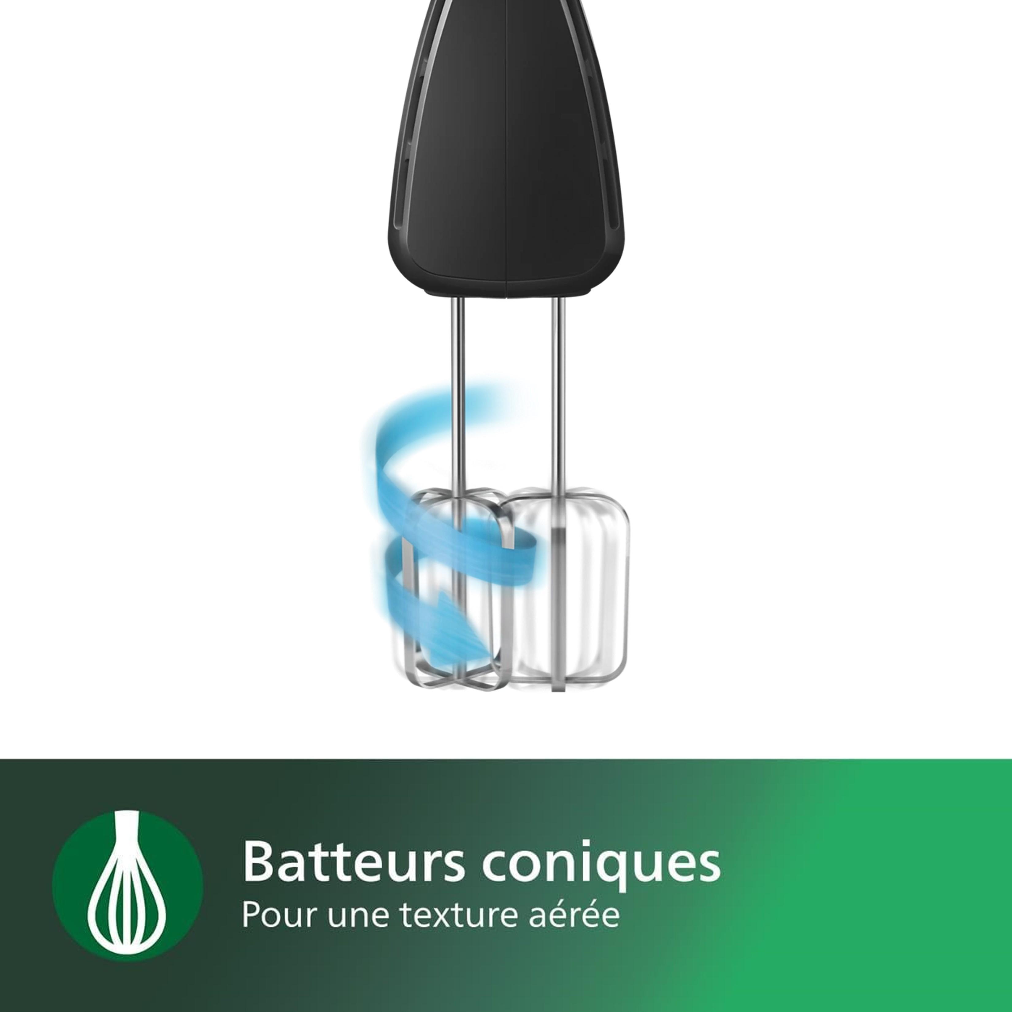Voir la diapositive 3 : PHILIPS Batteur HR3705/10 - Noir