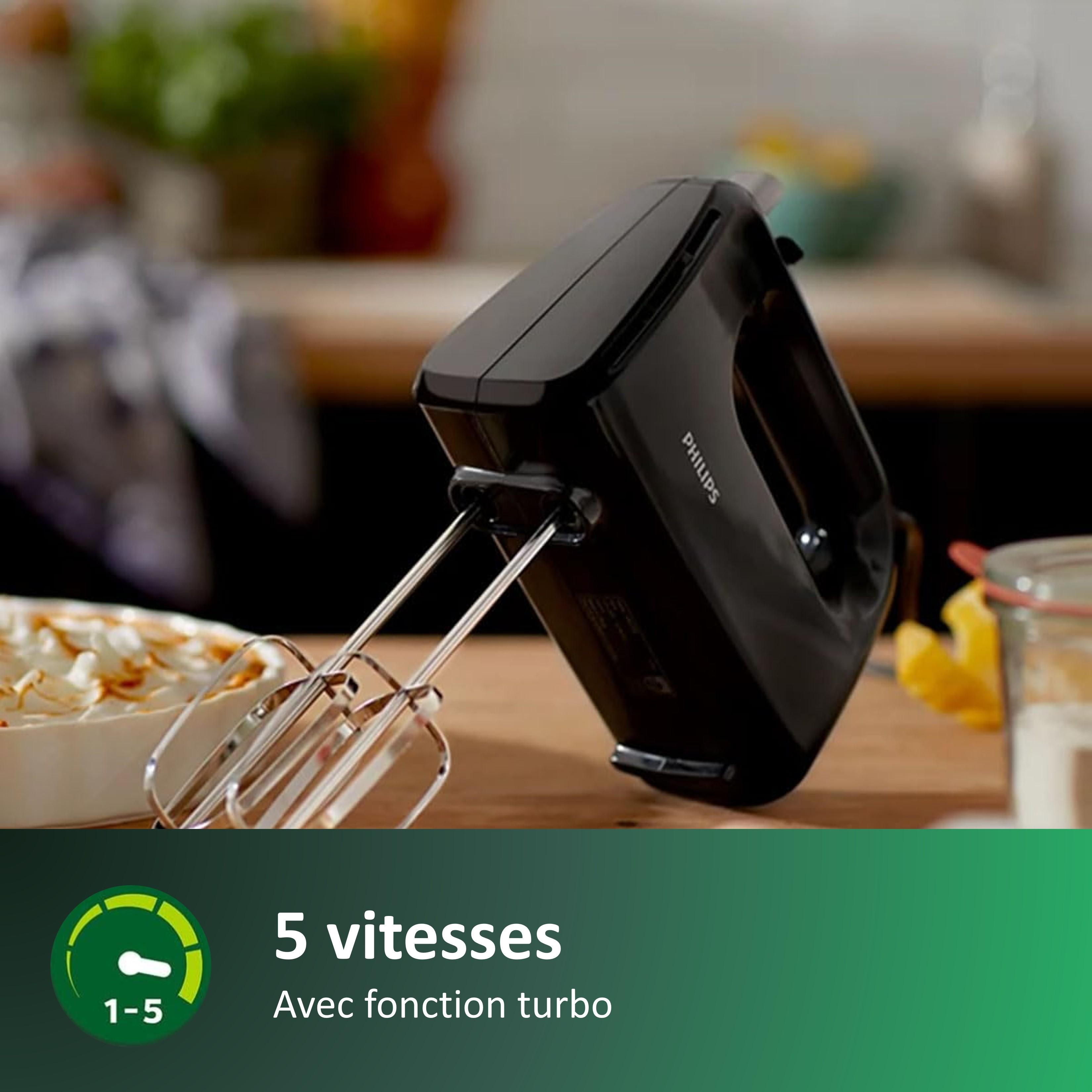 Voir la diapositive 4 : PHILIPS Batteur HR3705/10 - Noir