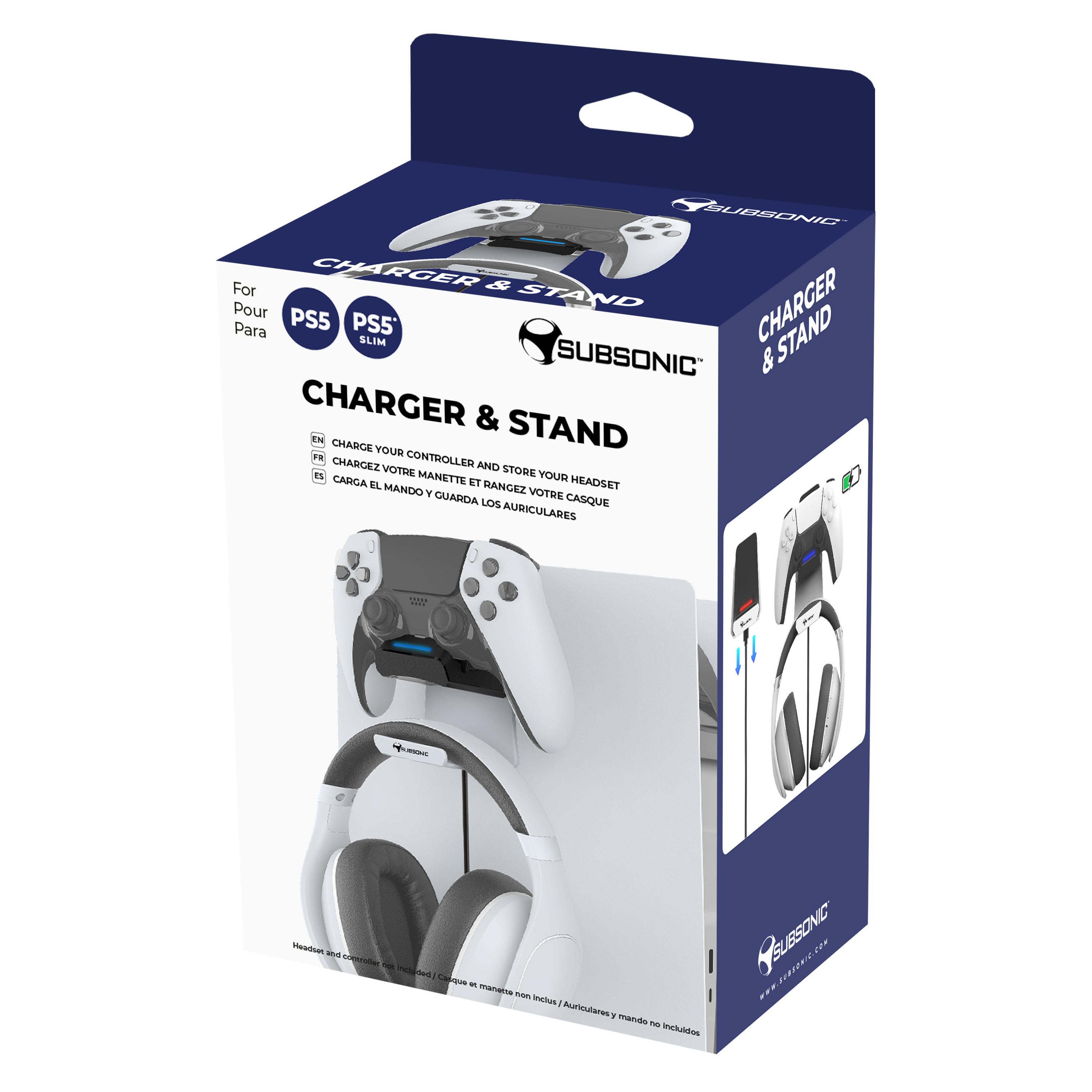 Voir la diapositive 2 : SUBSONIC Chargeur PS5 et Stand Casque Gaming