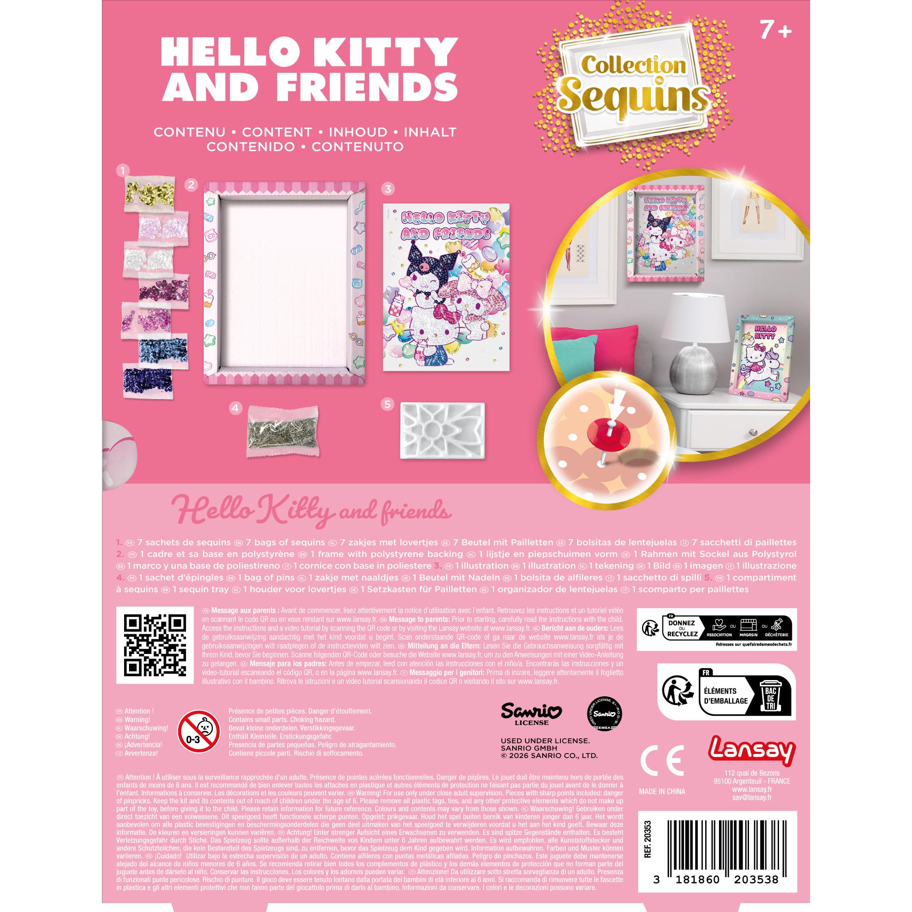 Voir la diapositive 7 : LANSAY Collection sequins Cadre hello Kitty and Friends