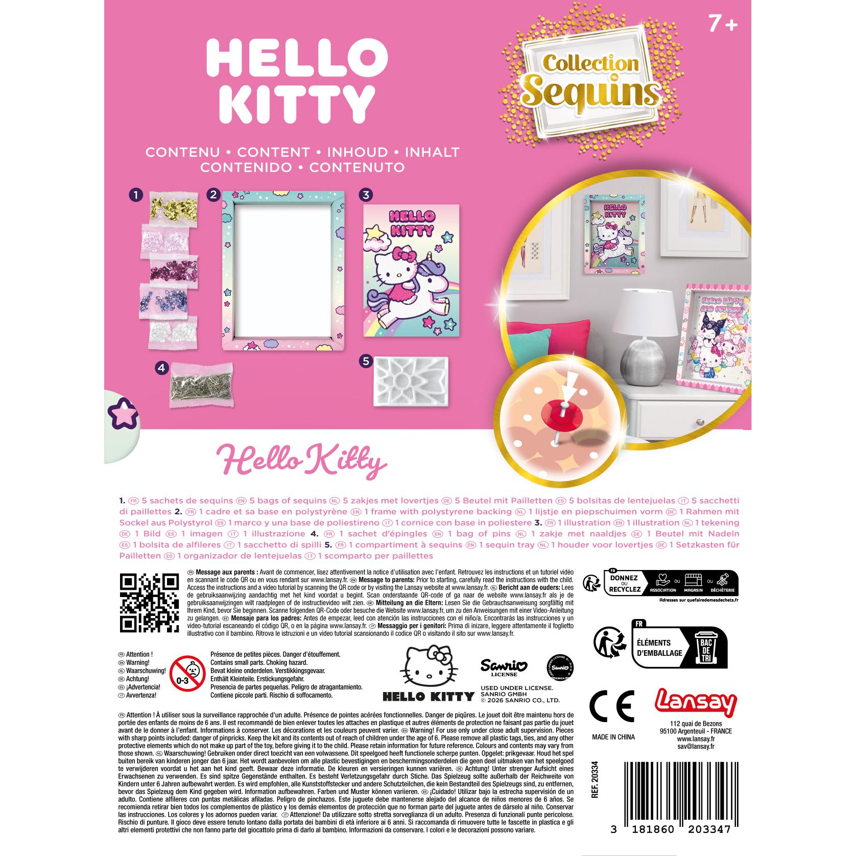 Voir la diapositive 7 : LANSAY Collection Sequins Cadre Hello Kitty
