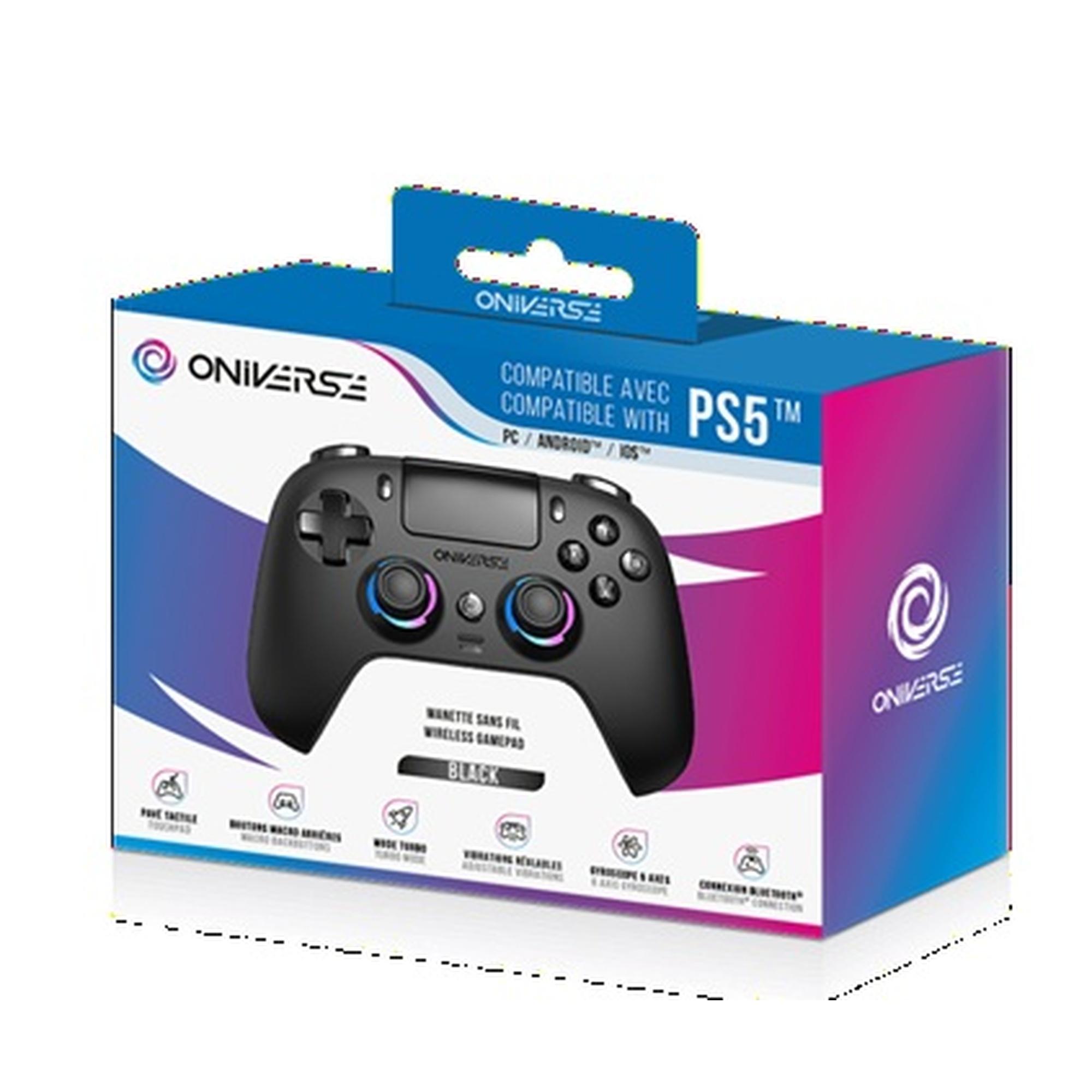 Voir la diapositive 2 : ONIVERSE Manette Bluetooth Corion Noir PS5, PC et Android